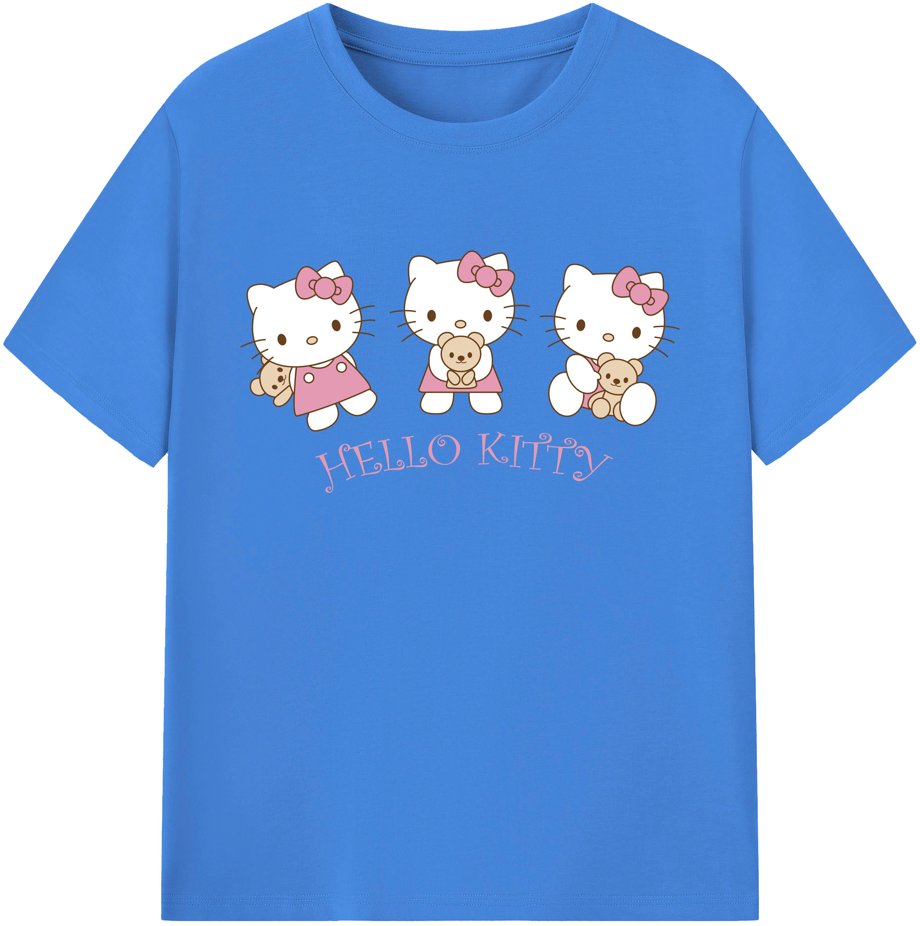 （画像用） Hello Kitty ハローキティ 綿100％ メンズ半袖Tシャツ｜肌触りやわらか＆通気性