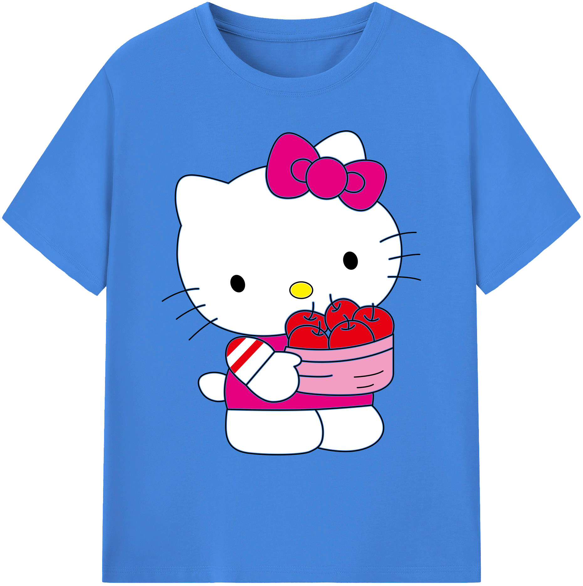 （画像用） Hello Kitty ハローキティ 綿100％ メンズ半袖Tシャツ｜肌触りやわらか＆通気性