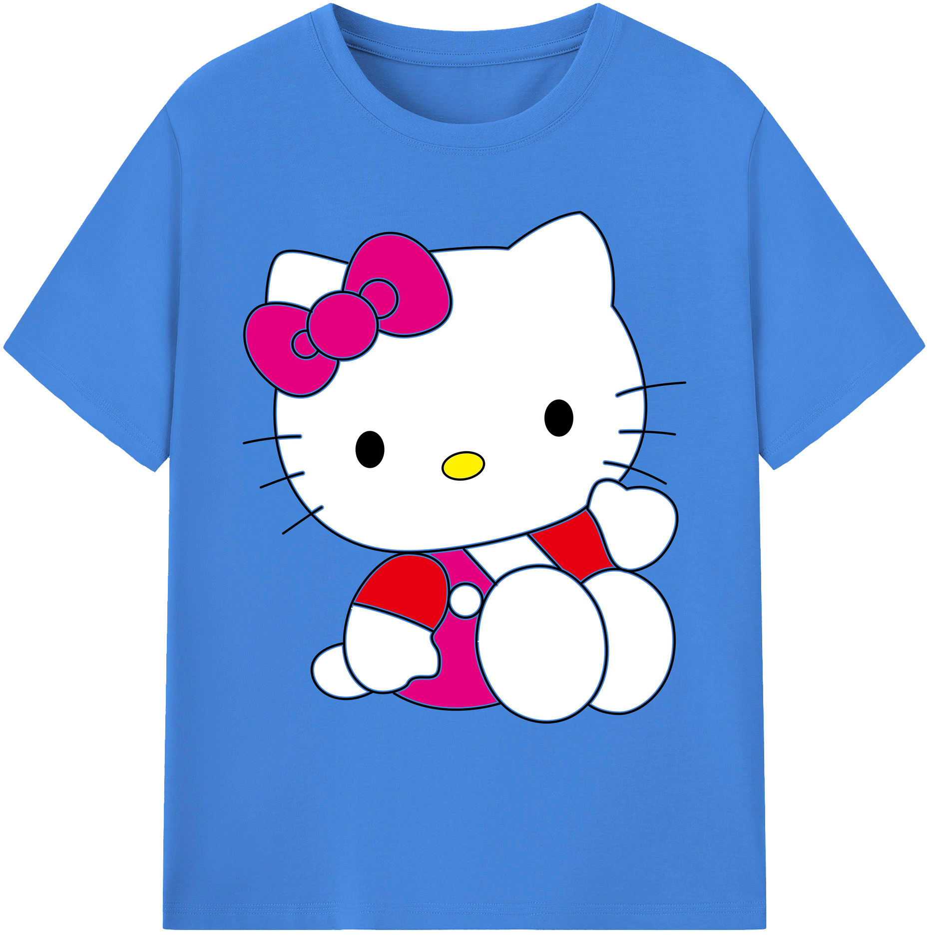 （画像用） Hello Kitty ハローキティ 綿100％ メンズ半袖Tシャツ｜肌触りやわらか＆通気性