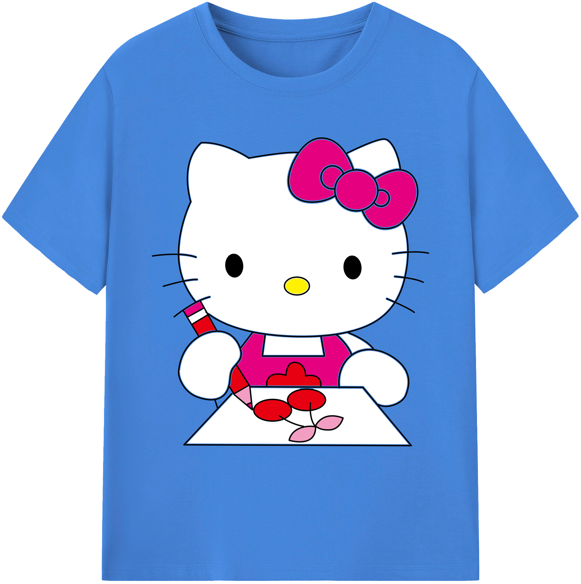（画像用） Hello Kitty ハローキティ 綿100％ メンズ半袖Tシャツ｜肌触りやわらか＆通気性