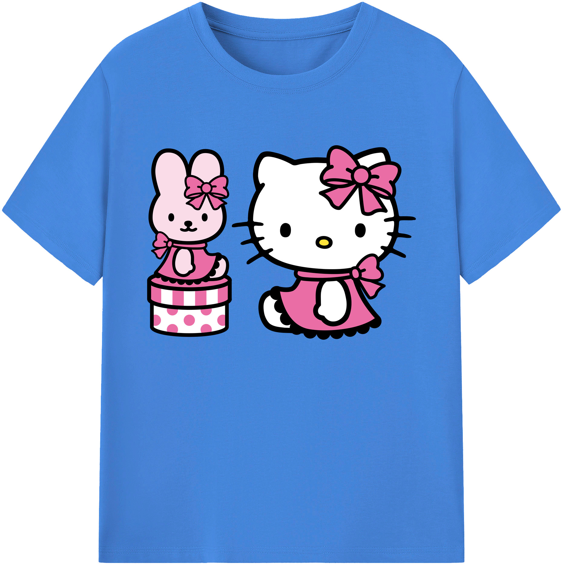（画像用） Hello Kitty ハローキティ 綿100％ メンズ半袖Tシャツ｜肌触りやわらか＆通気性