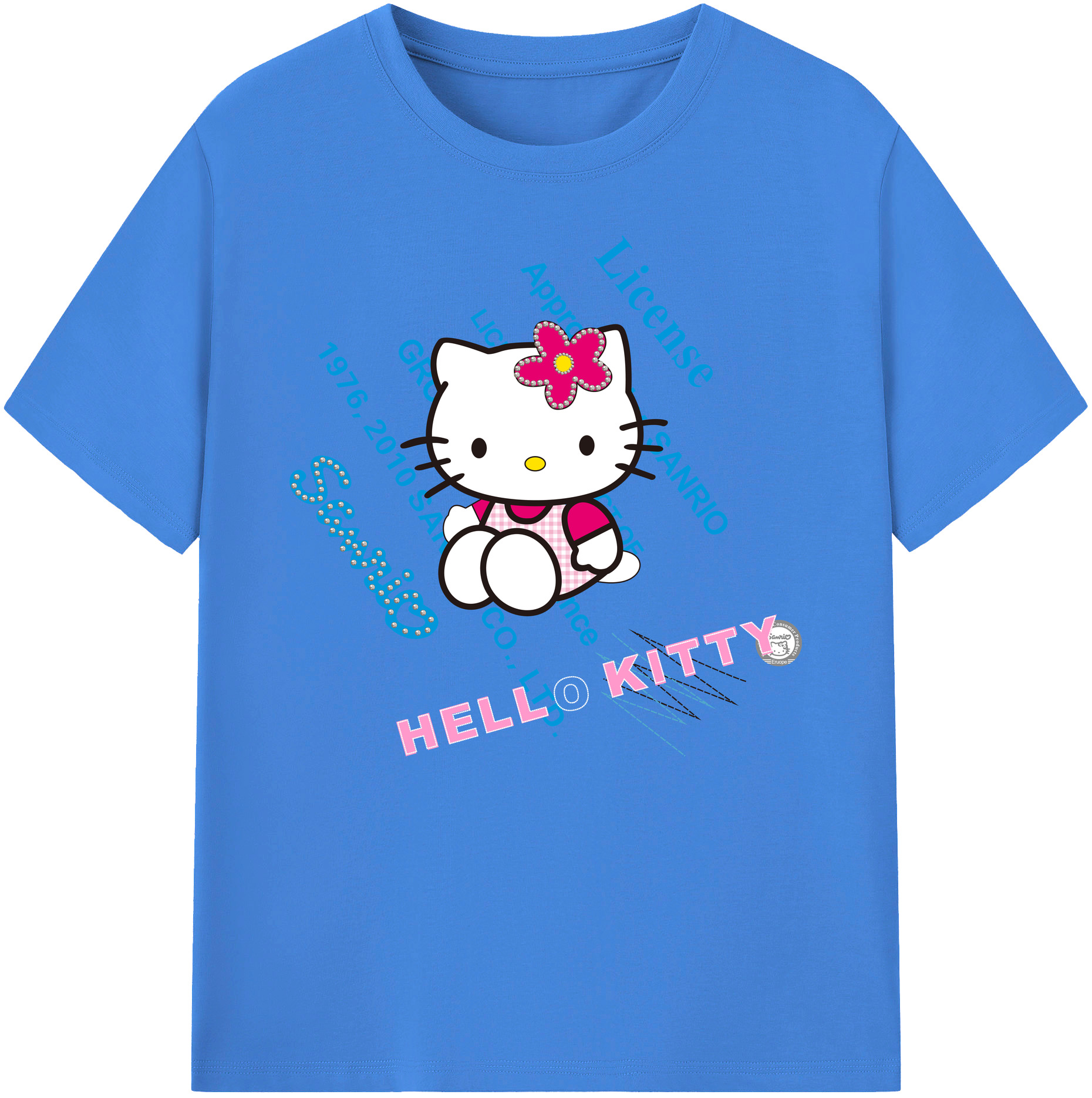 （画像用） Hello Kitty ハローキティ 綿100％ メンズ半袖Tシャツ｜肌触りやわらか＆通気性