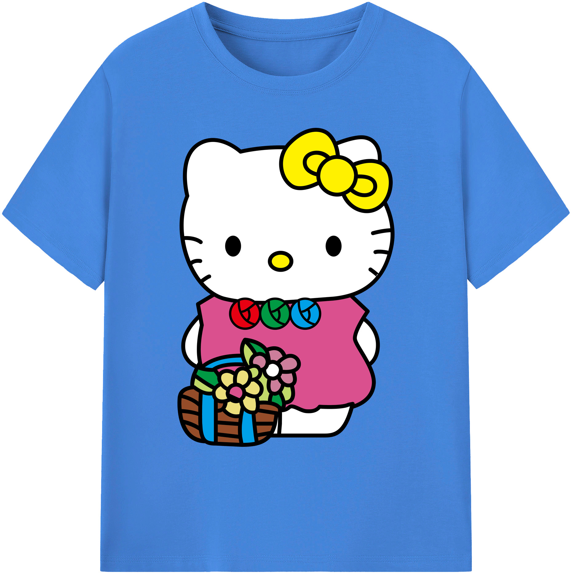 （画像用） Hello Kitty ハローキティ 綿100％ メンズ半袖Tシャツ｜肌触りやわらか＆通気性