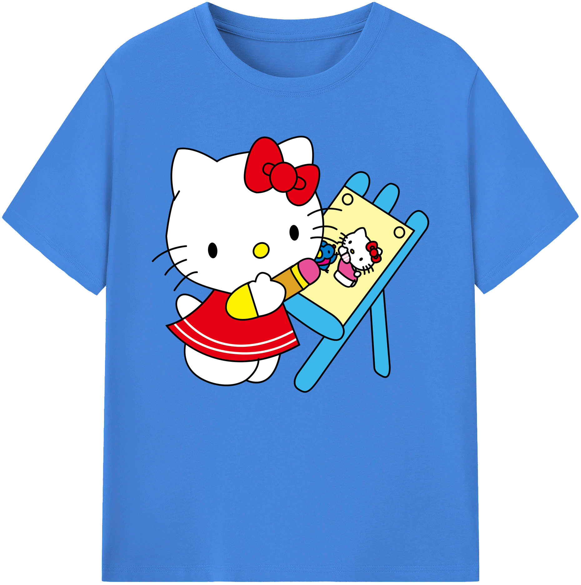 （画像用） Hello Kitty ハローキティ 綿100％ メンズ半袖Tシャツ｜肌触りやわらか＆通気性
