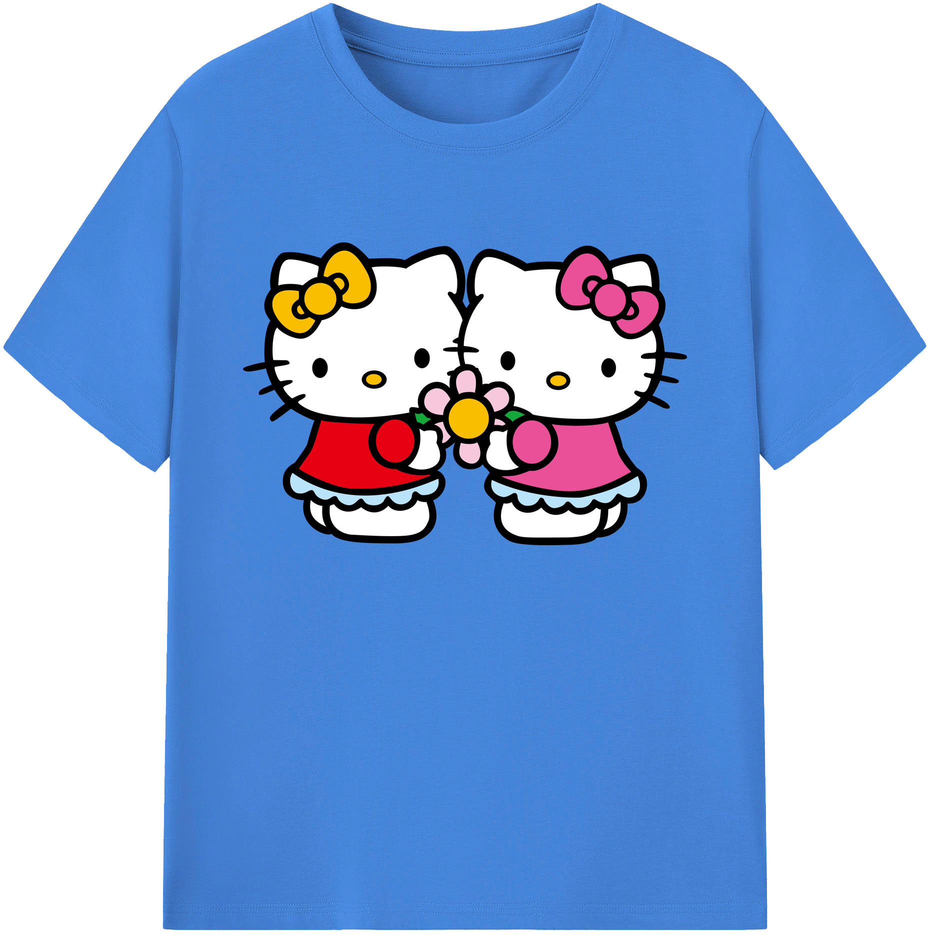 （画像用） Hello Kitty ハローキティ 綿100％ メンズ半袖Tシャツ｜肌触りやわらか＆通気性