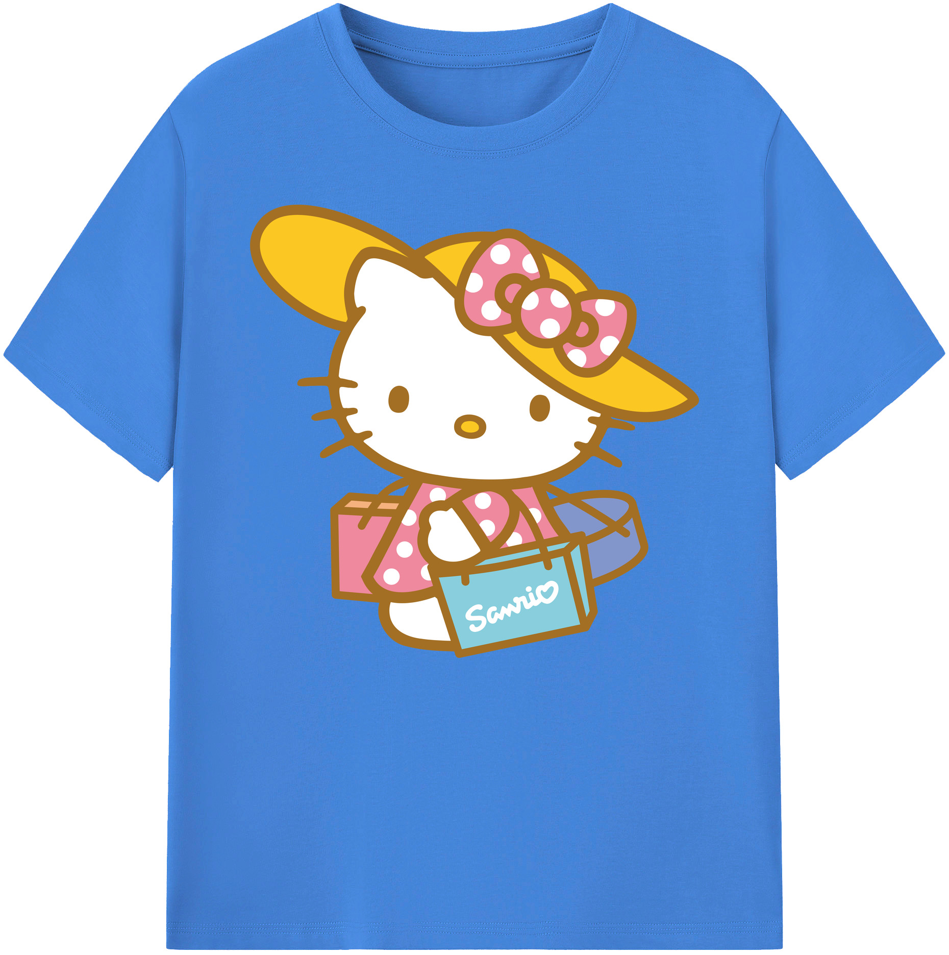 （画像用） Hello Kitty ハローキティ 綿100％ メンズ半袖Tシャツ｜肌触りやわらか＆通気性