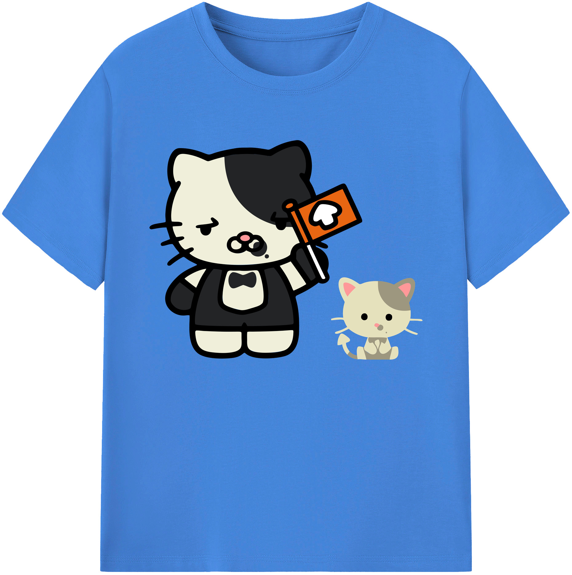 （画像用） Hello Kitty ハローキティ 綿100％ メンズ半袖Tシャツ｜肌触りやわらか＆通気性