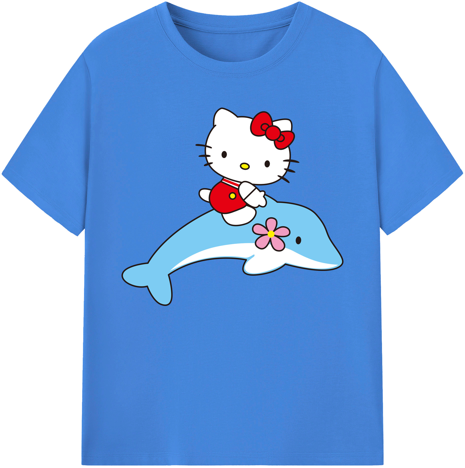 （画像用） Hello Kitty ハローキティ 綿100％ メンズ半袖Tシャツ｜肌触りやわらか＆通気性