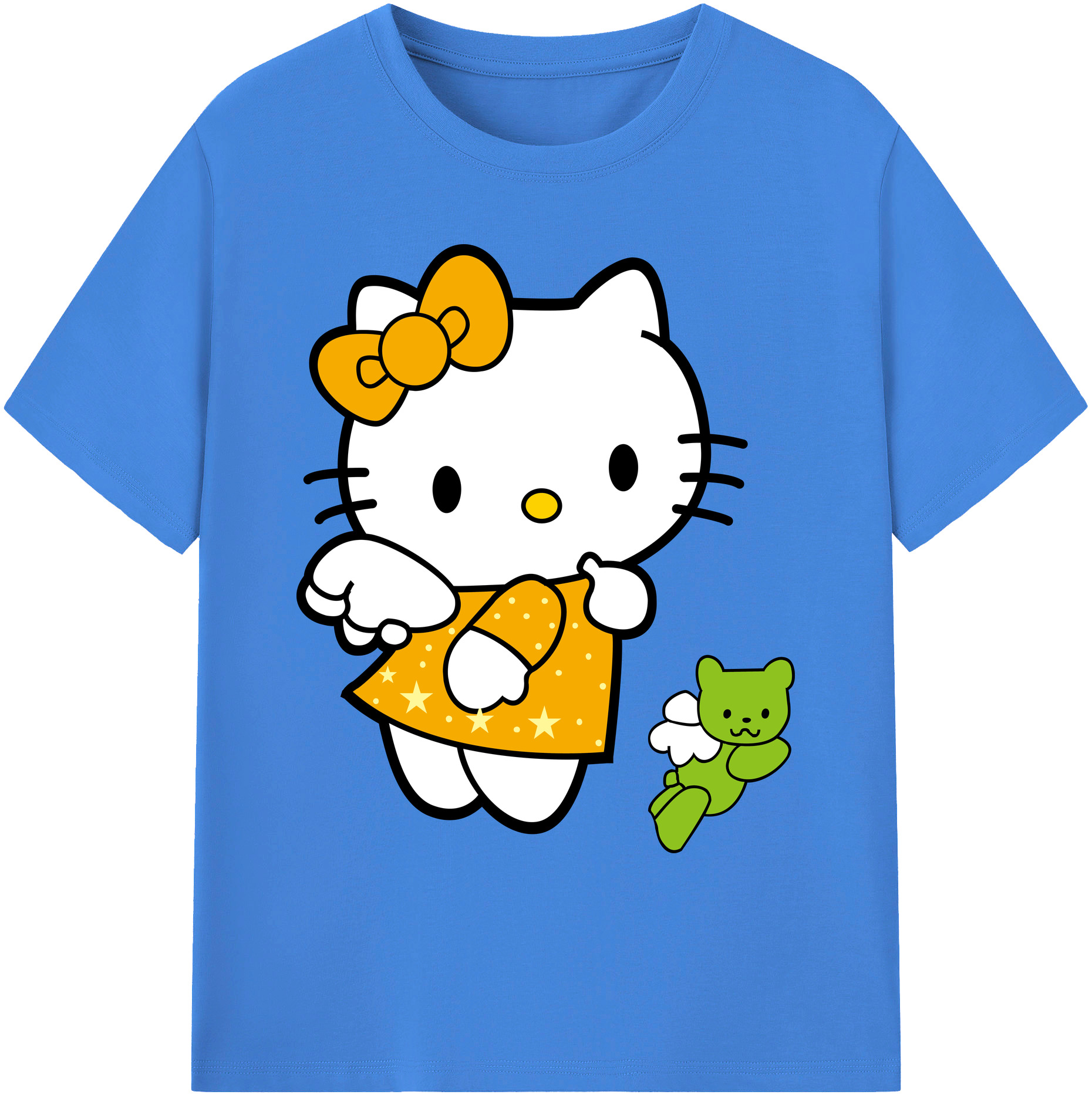 （画像用） Hello Kitty ハローキティ 綿100％ メンズ半袖Tシャツ｜肌触りやわらか＆通気性