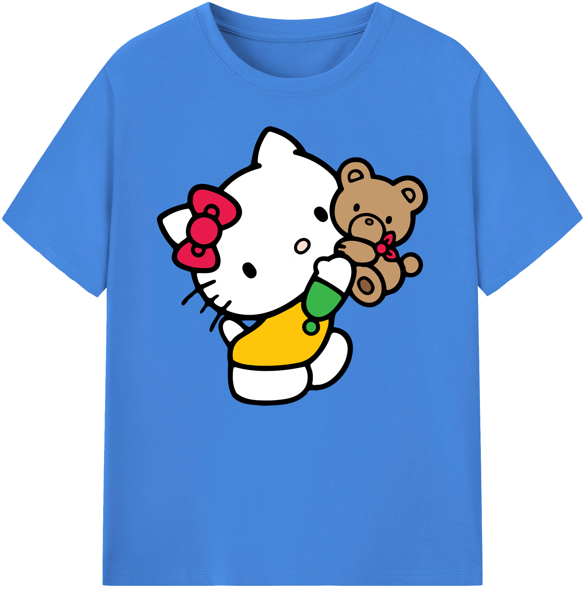 （画像用） Hello Kitty ハローキティ 綿100％ メンズ半袖Tシャツ｜肌触りやわらか＆通気性