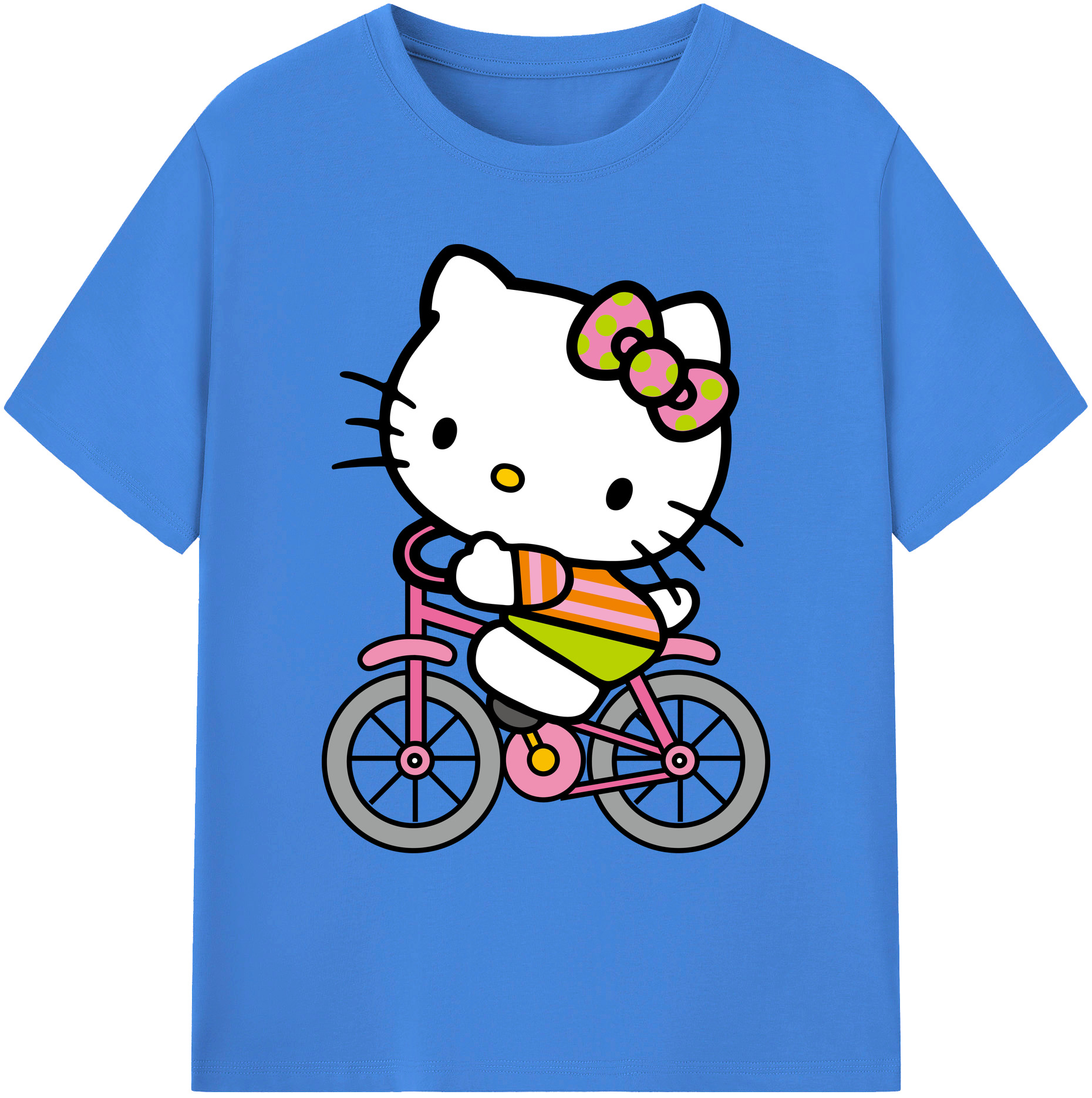 （画像用） Hello Kitty ハローキティ 綿100％ メンズ半袖Tシャツ｜肌触りやわらか＆通気性