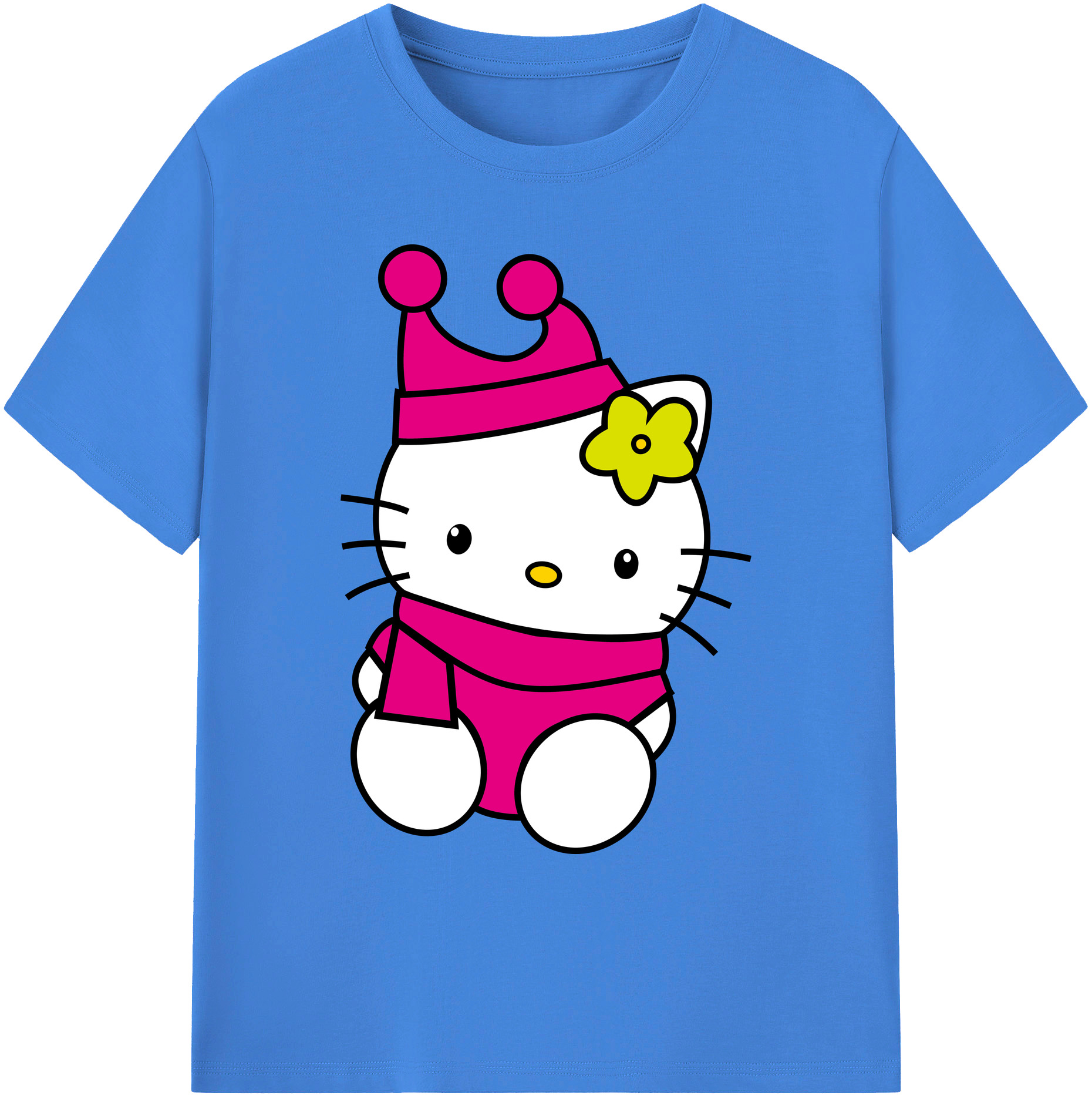 （画像用） Hello Kitty ハローキティ 綿100％ メンズ半袖Tシャツ｜肌触りやわらか＆通気性