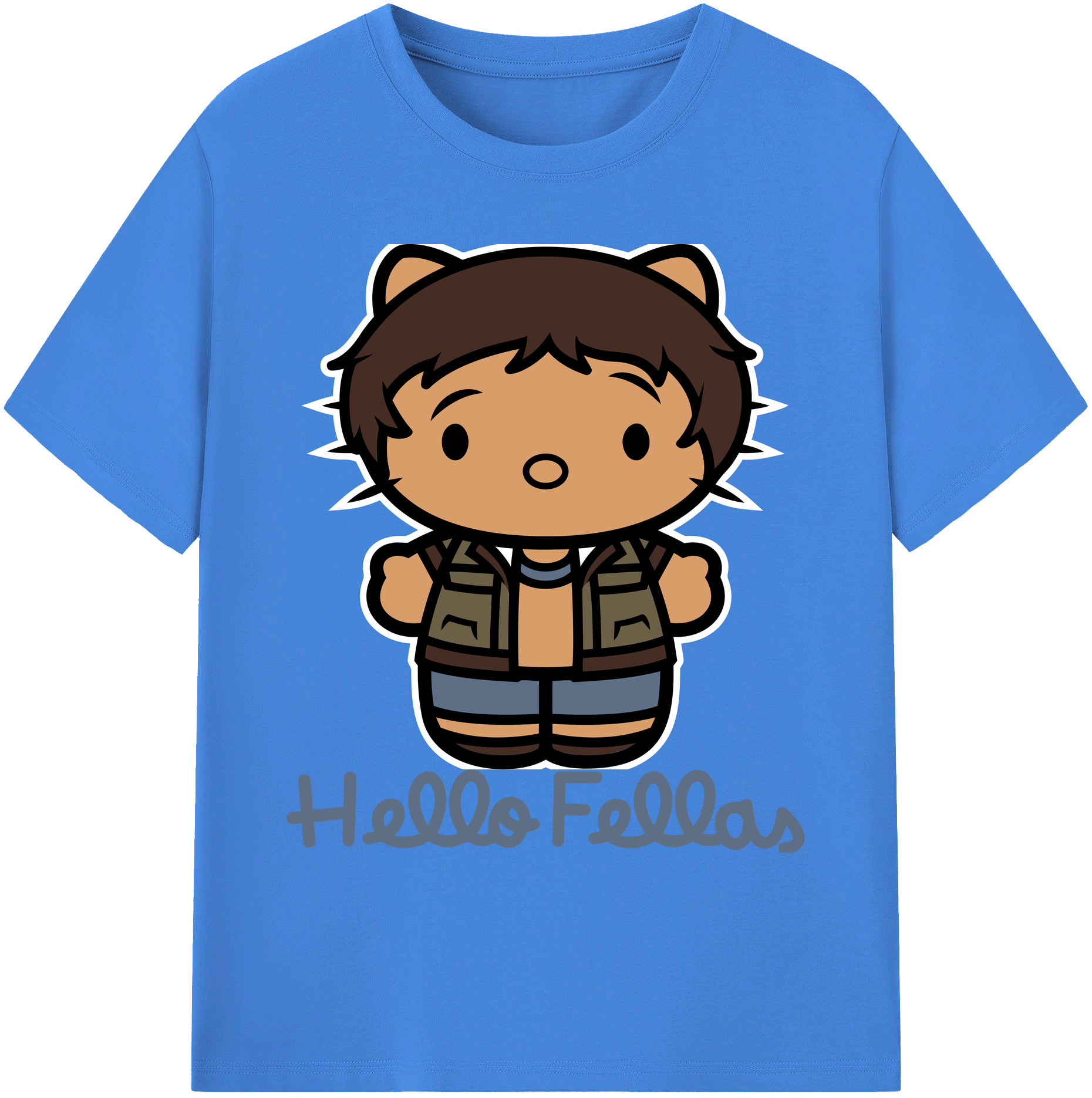 （画像用） Hello Kitty ハローキティ 綿100％ メンズ半袖Tシャツ｜肌触りやわらか＆通気性
