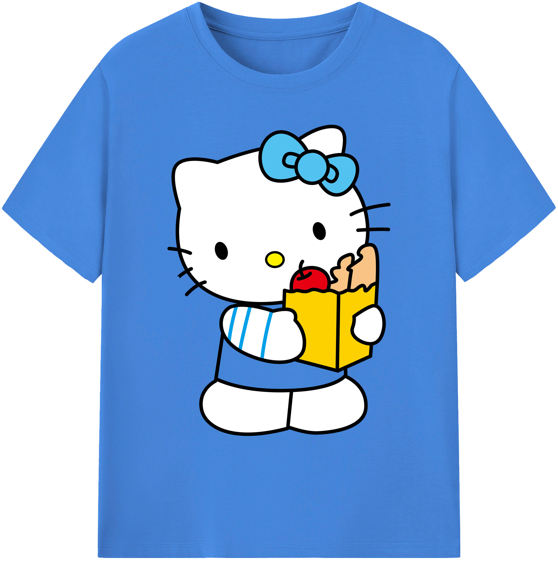 （画像用） Hello Kitty ハローキティ 綿100％ メンズ半袖Tシャツ｜肌触りやわらか＆通気性
