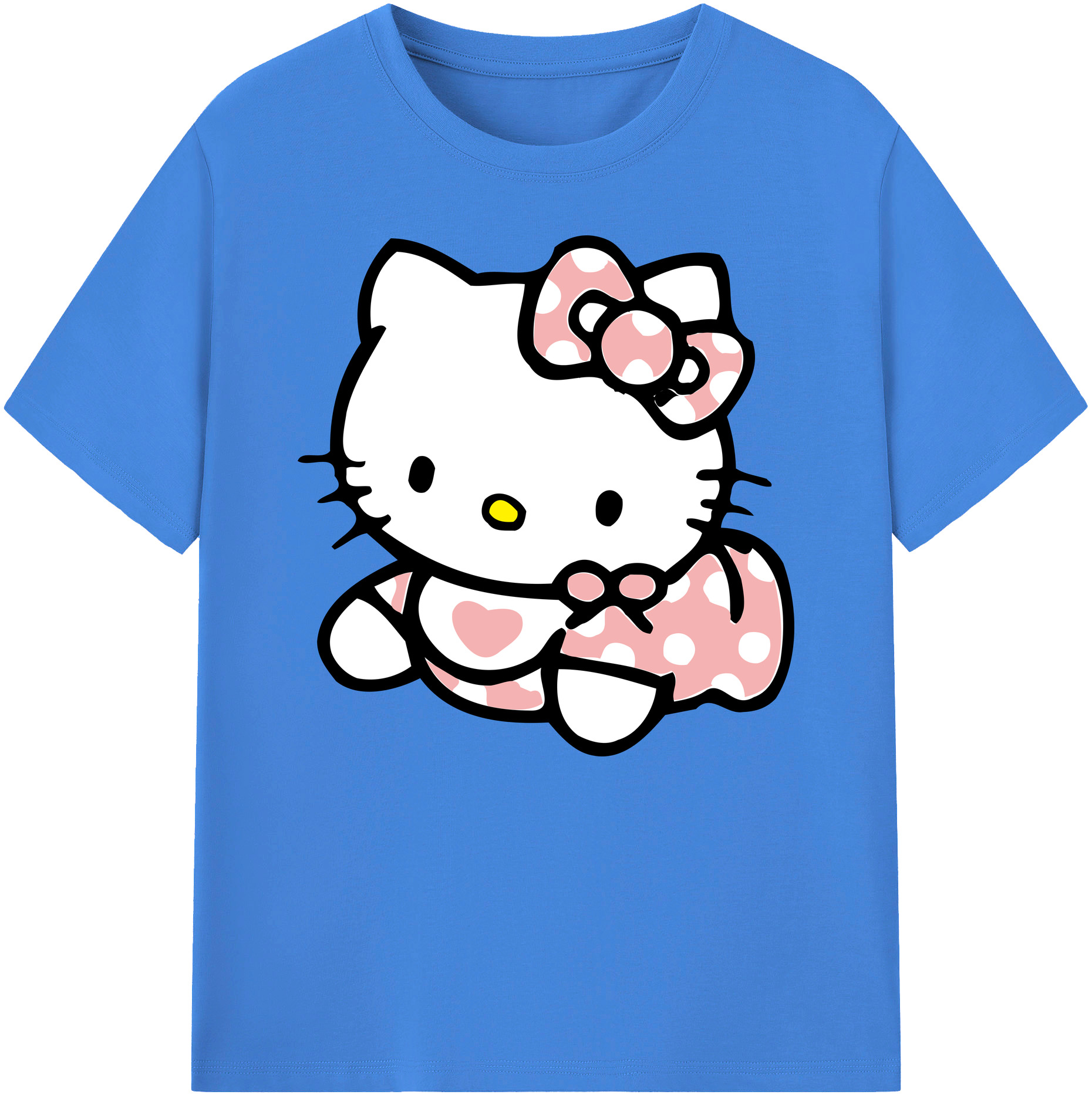 （画像用） Hello Kitty ハローキティ 綿100％ メンズ半袖Tシャツ｜肌触りやわらか＆通気性