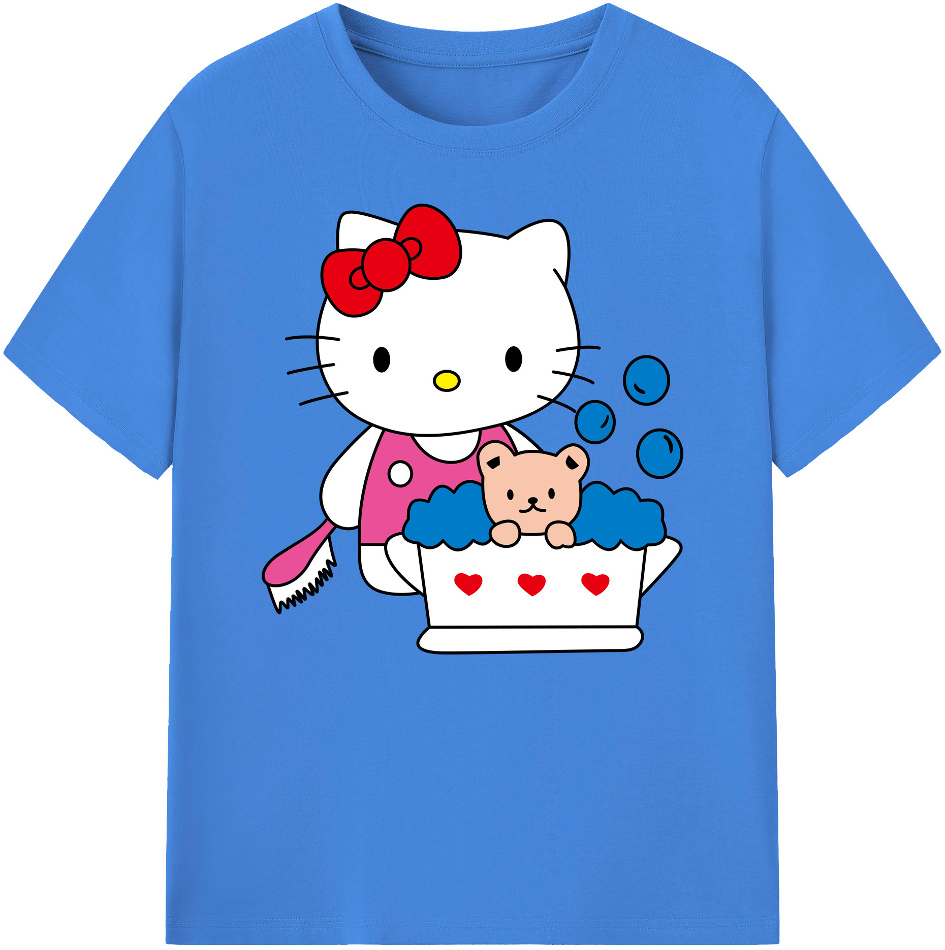 （画像用） Hello Kitty ハローキティ 綿100％ メンズ半袖Tシャツ｜肌触りやわらか＆通気性
