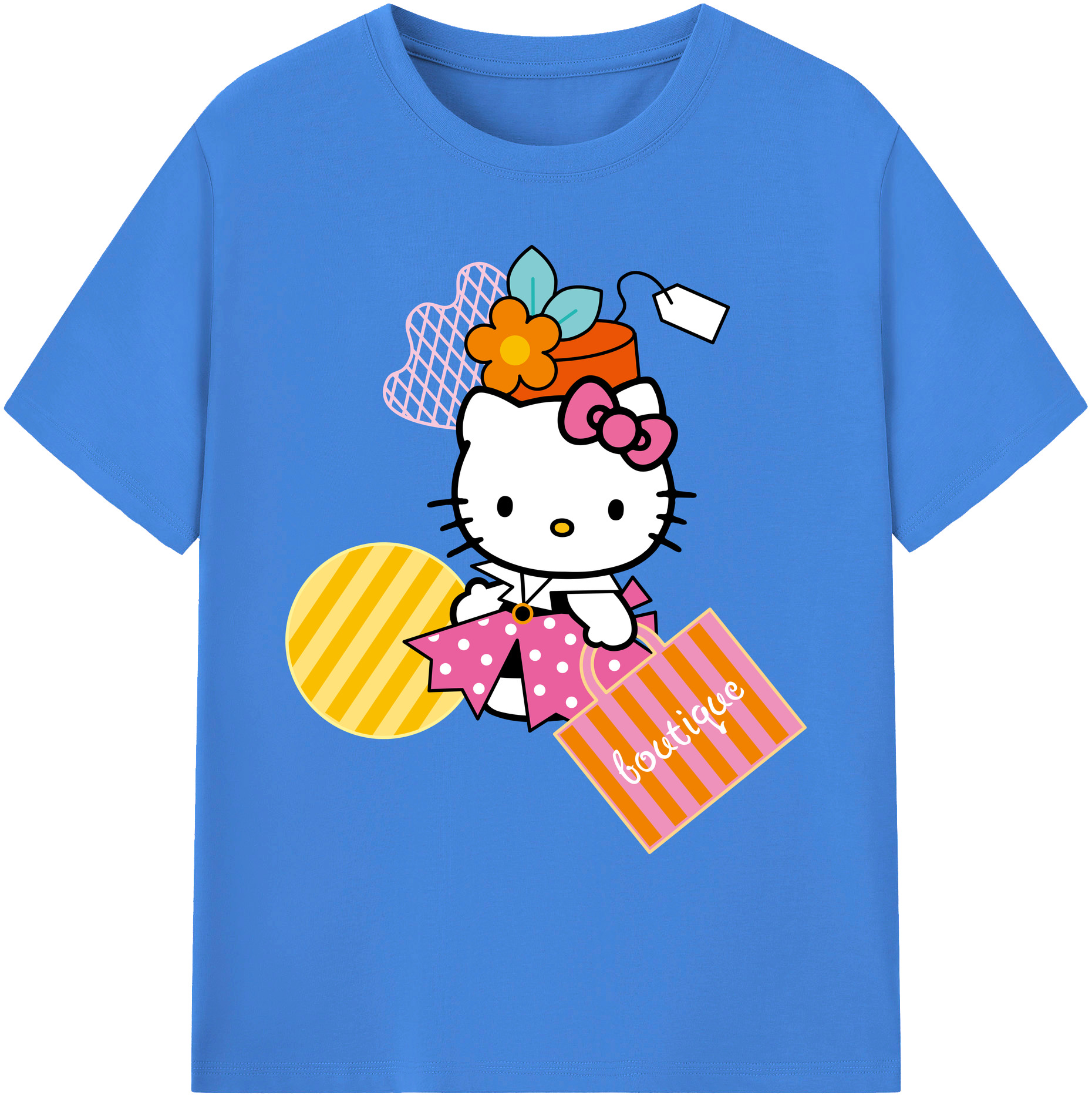 （画像用） Hello Kitty ハローキティ 綿100％ メンズ半袖Tシャツ｜肌触りやわらか＆通気性