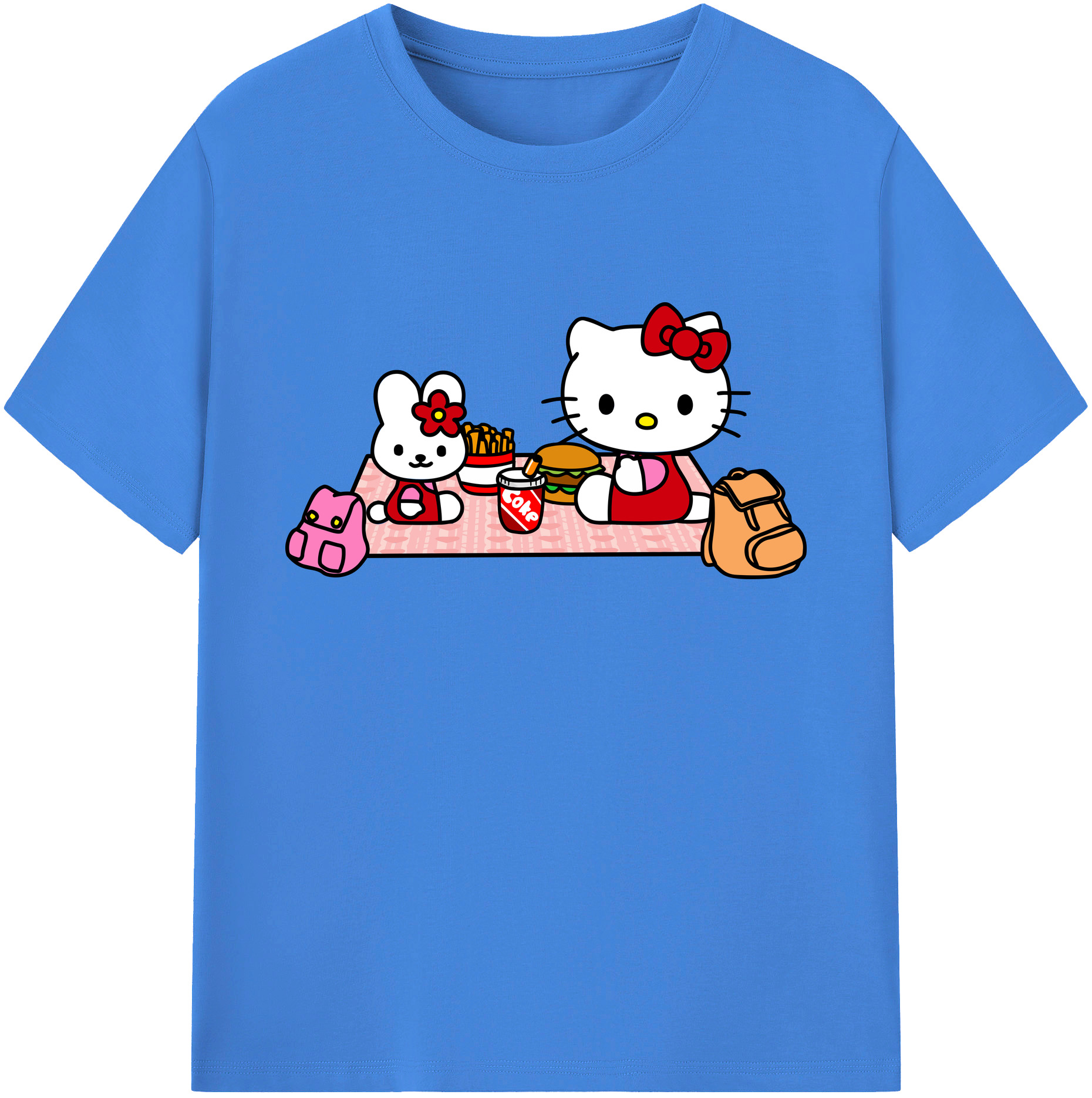 （画像用） Hello Kitty ハローキティ 綿100％ メンズ半袖Tシャツ｜肌触りやわらか＆通気性