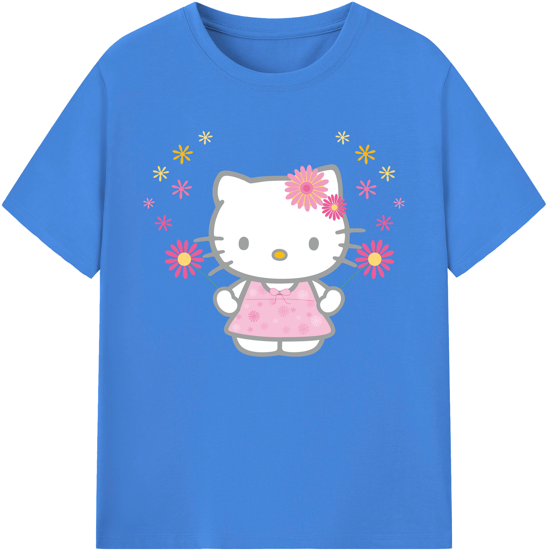（画像用） Hello Kitty ハローキティ 綿100％ メンズ半袖Tシャツ｜肌触りやわらか＆通気性