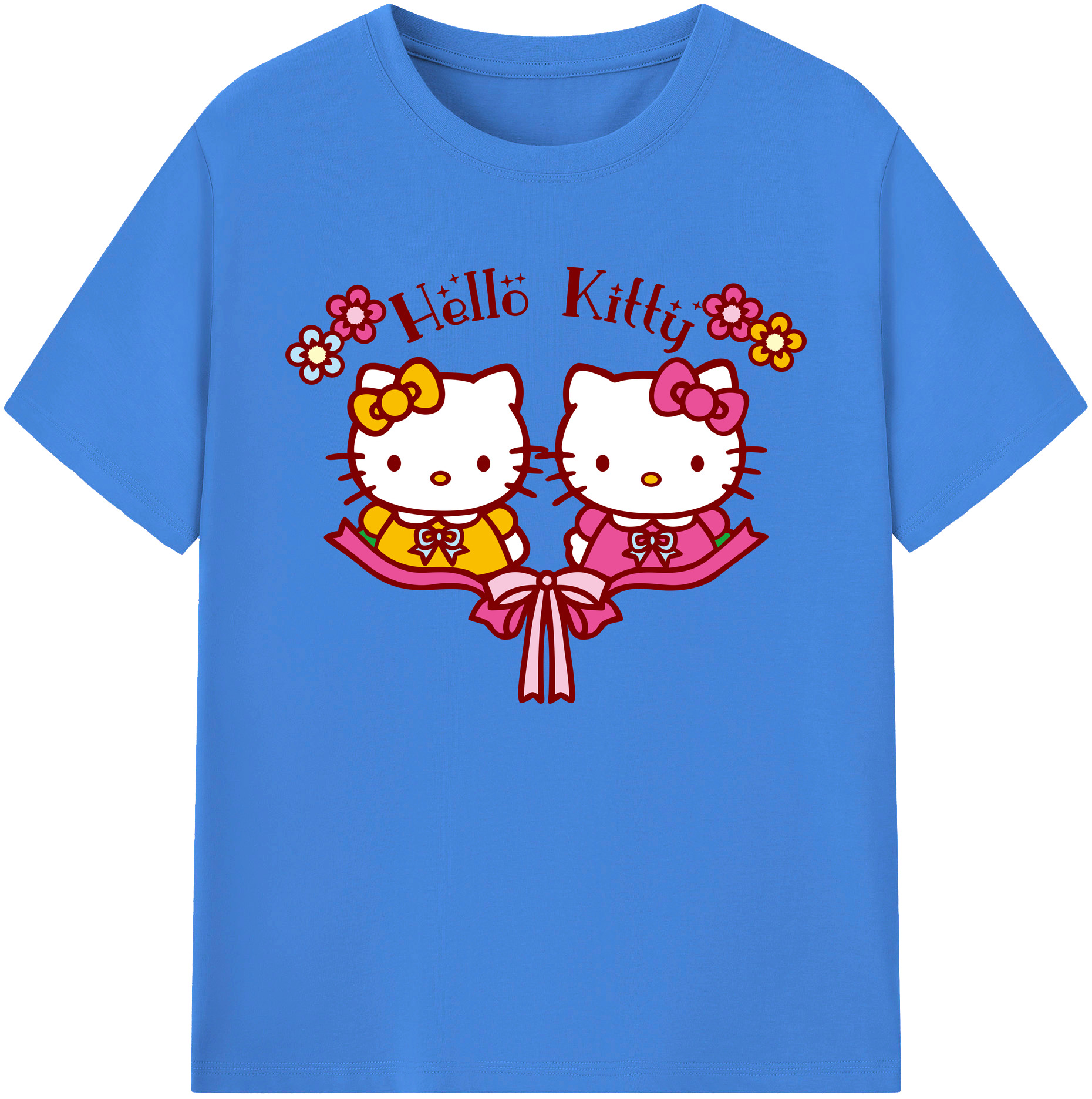 （画像用） Hello Kitty ハローキティ 綿100％ メンズ半袖Tシャツ｜肌触りやわらか＆通気性