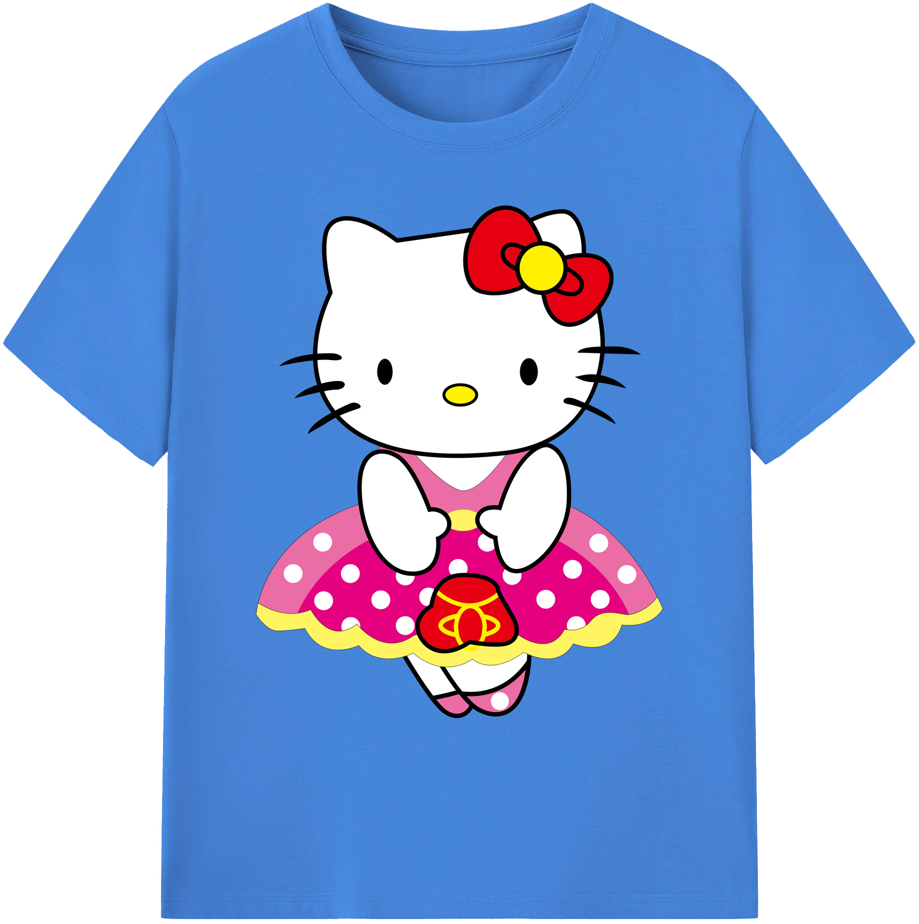 （画像用） Hello Kitty ハローキティ 綿100％ メンズ半袖Tシャツ｜肌触りやわらか＆通気性