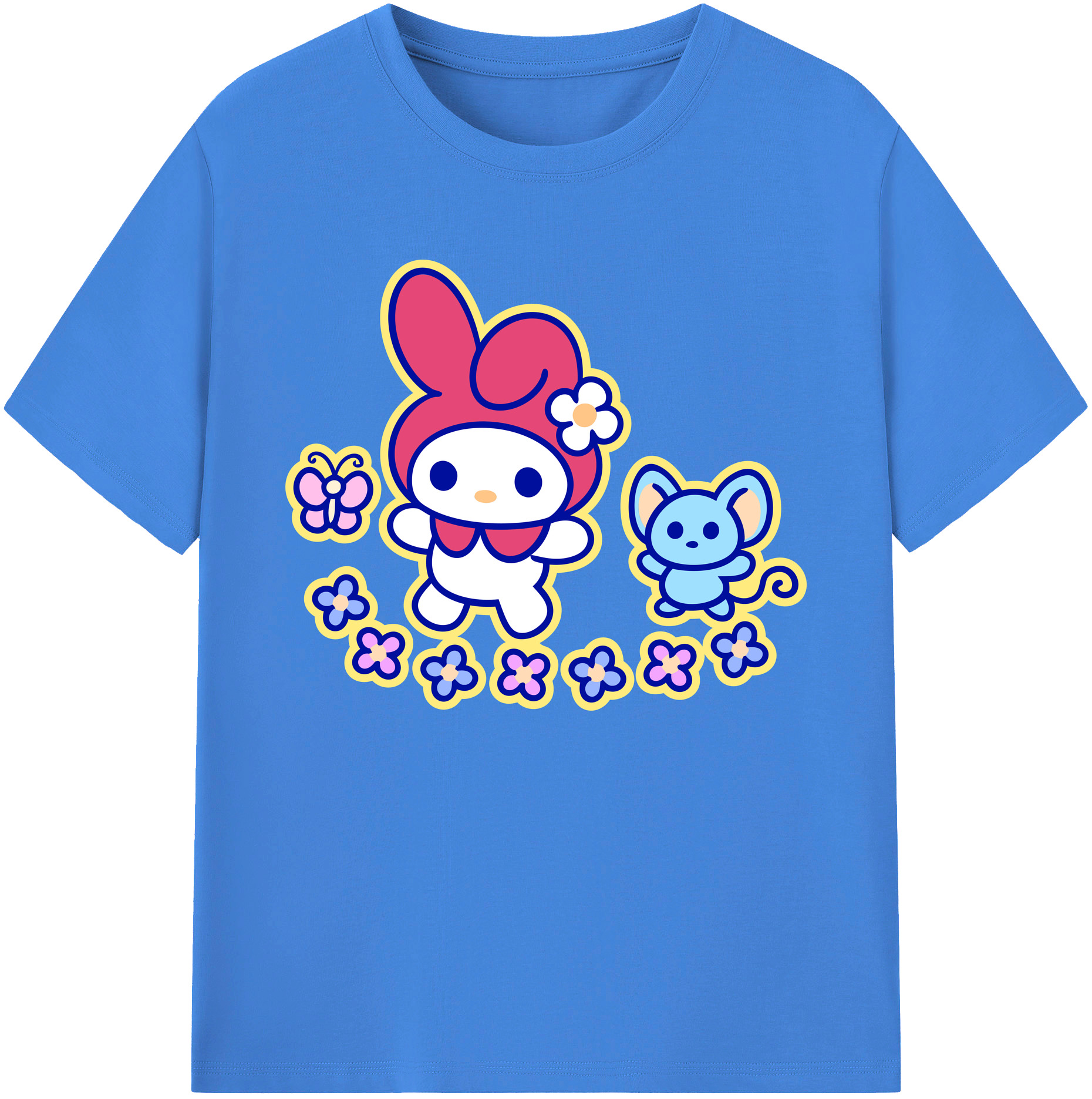 （画像用） Hello Kitty ハローキティ 綿100％ メンズ半袖Tシャツ｜肌触りやわらか＆通気性