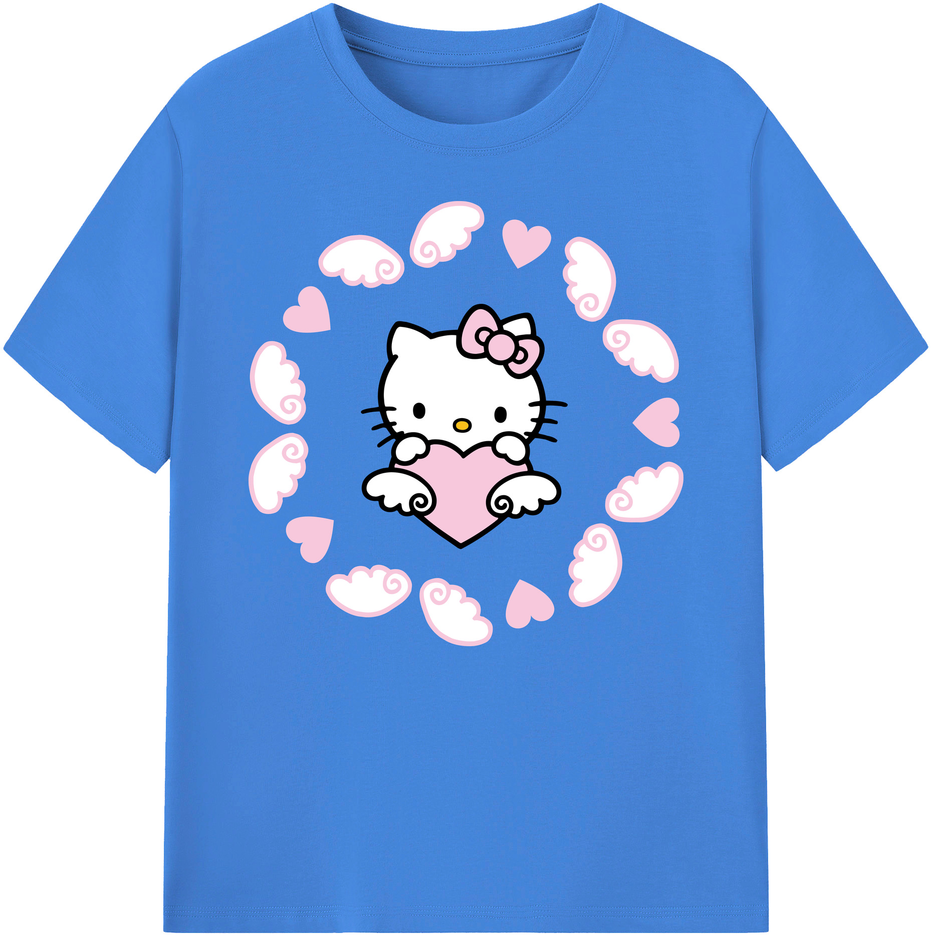 （画像用） Hello Kitty ハローキティ 綿100％ メンズ半袖Tシャツ｜肌触りやわらか＆通気性