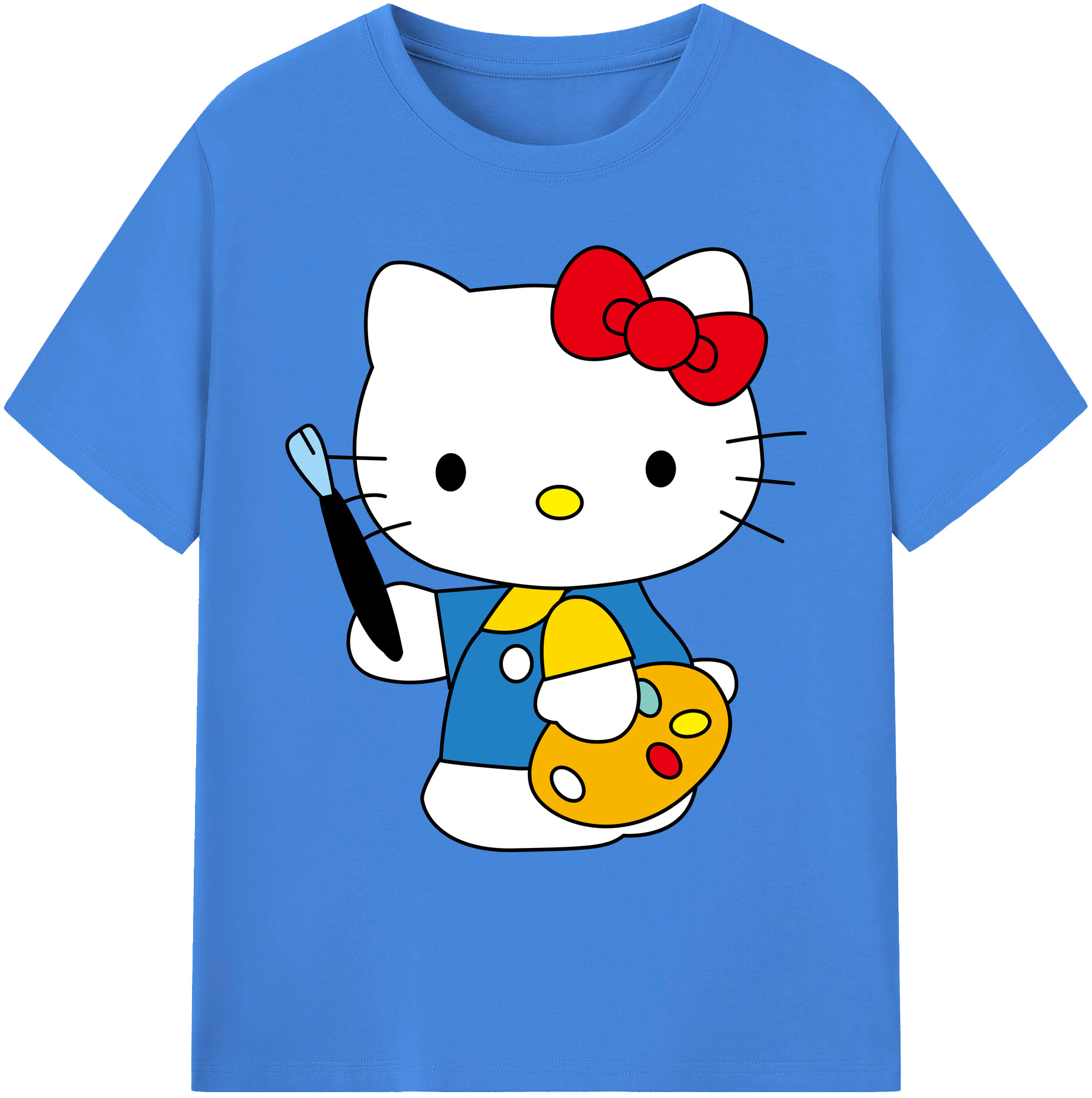 （画像用） Hello Kitty ハローキティ 綿100％ メンズ半袖Tシャツ｜肌触りやわらか＆通気性