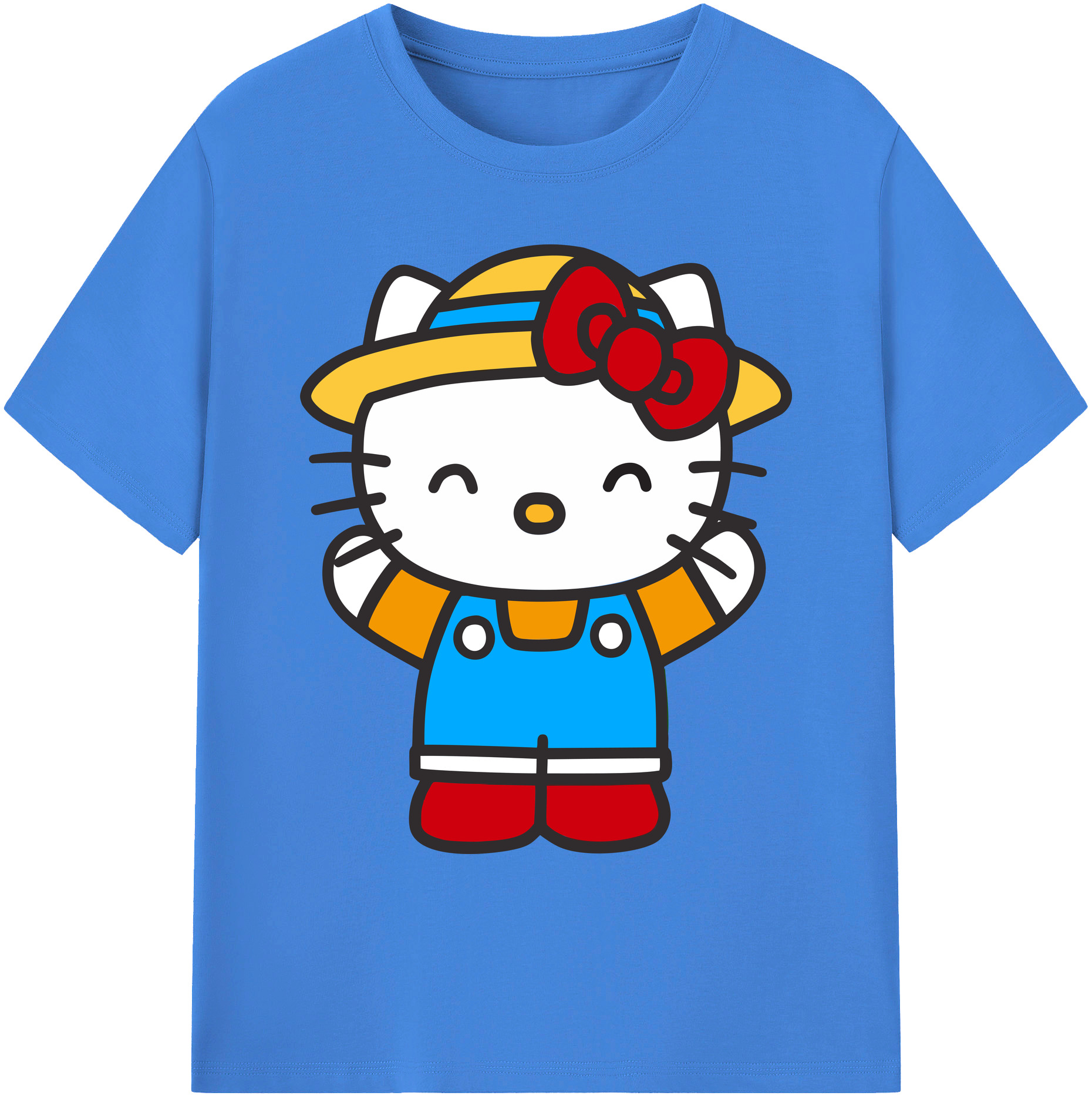 （画像用） Hello Kitty ハローキティ 綿100％ メンズ半袖Tシャツ｜肌触りやわらか＆通気性