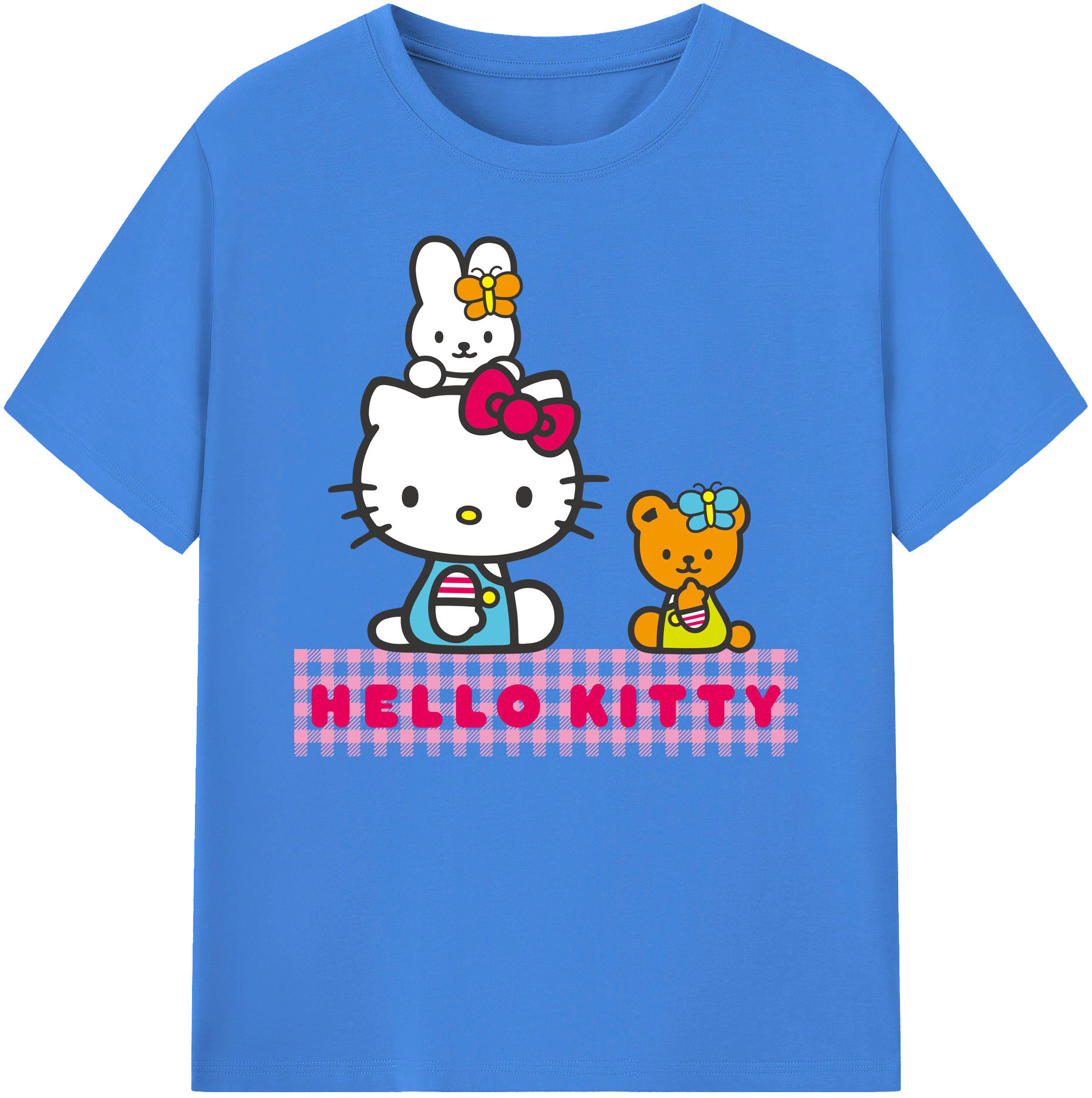 （画像用） Hello Kitty ハローキティ 綿100％ メンズ半袖Tシャツ｜肌触りやわらか＆通気性