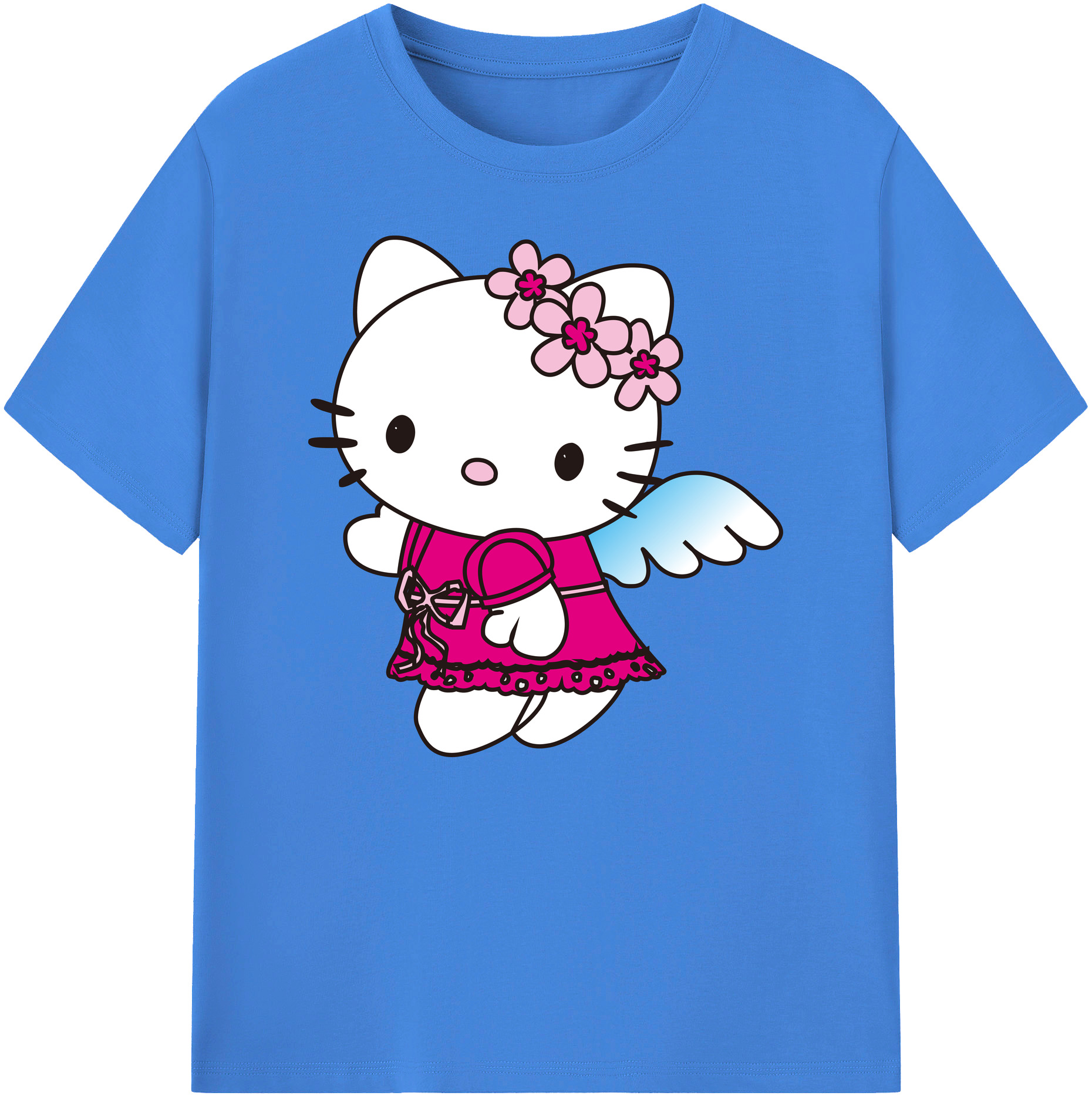 （画像用） Hello Kitty ハローキティ 綿100％ メンズ半袖Tシャツ｜肌触りやわらか＆通気性