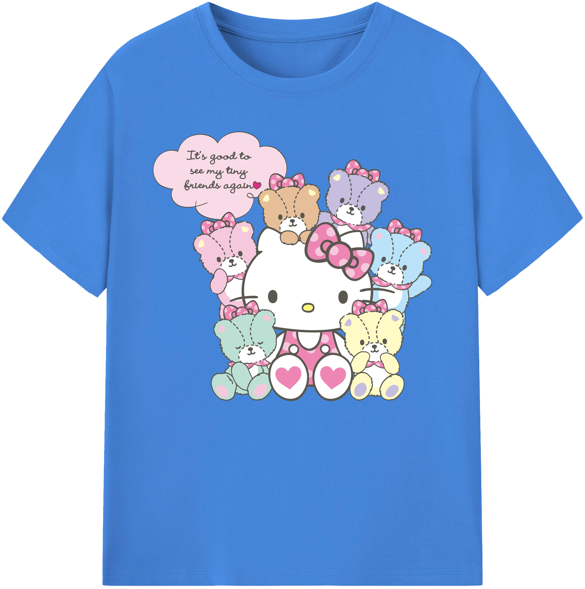 （画像用） Hello Kitty ハローキティ 綿100％ メンズ半袖Tシャツ｜肌触りやわらか＆通気性