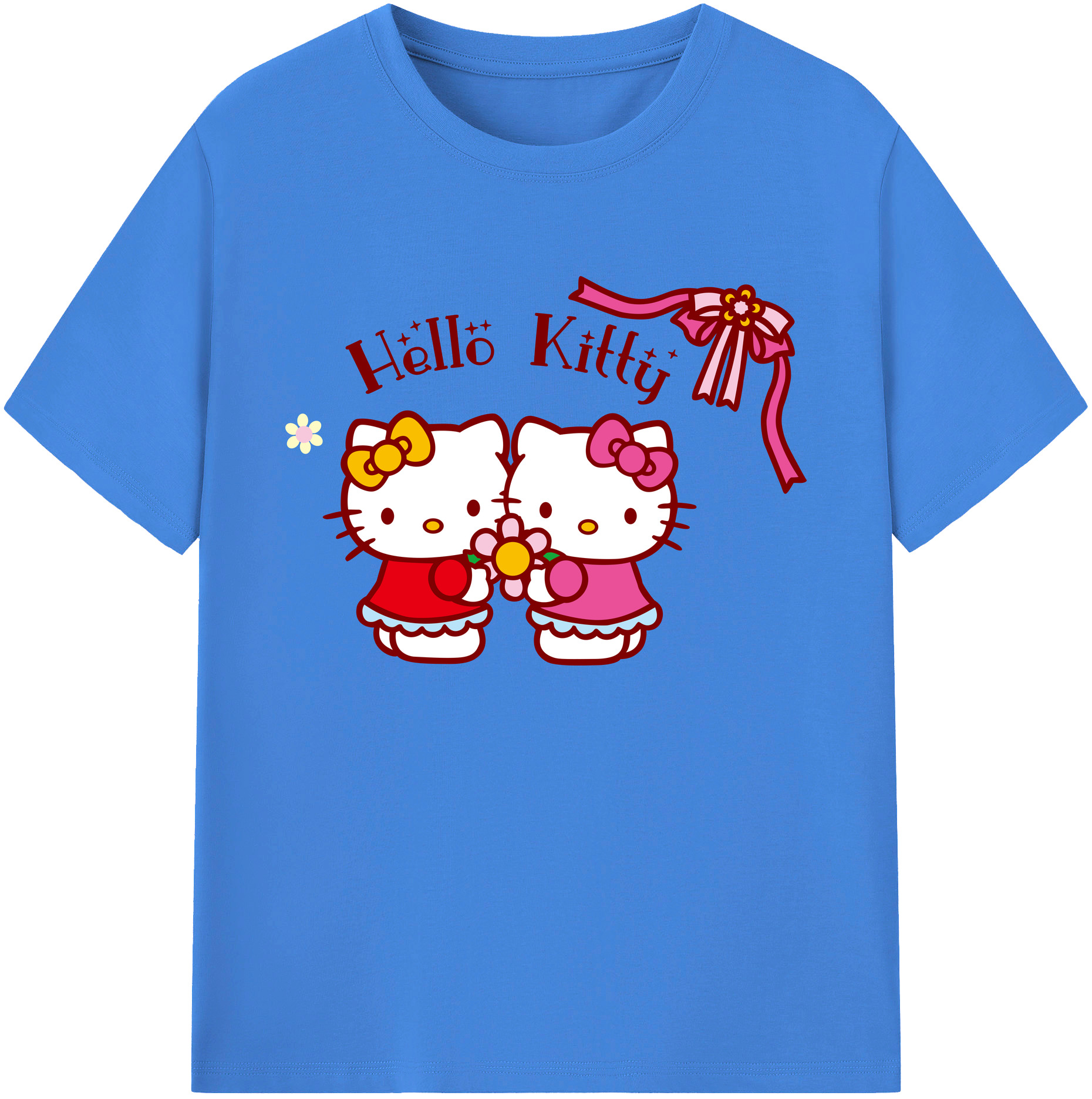 （画像用） Hello Kitty ハローキティ 綿100％ メンズ半袖Tシャツ｜肌触りやわらか＆通気性