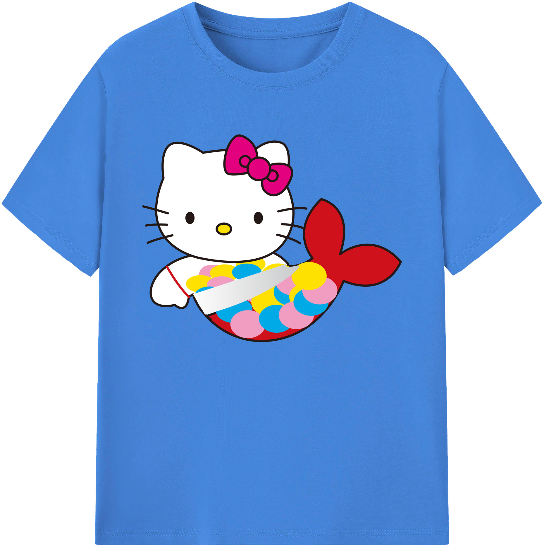 （画像用） Hello Kitty ハローキティ 綿100％ メンズ半袖Tシャツ｜肌触りやわらか＆通気性