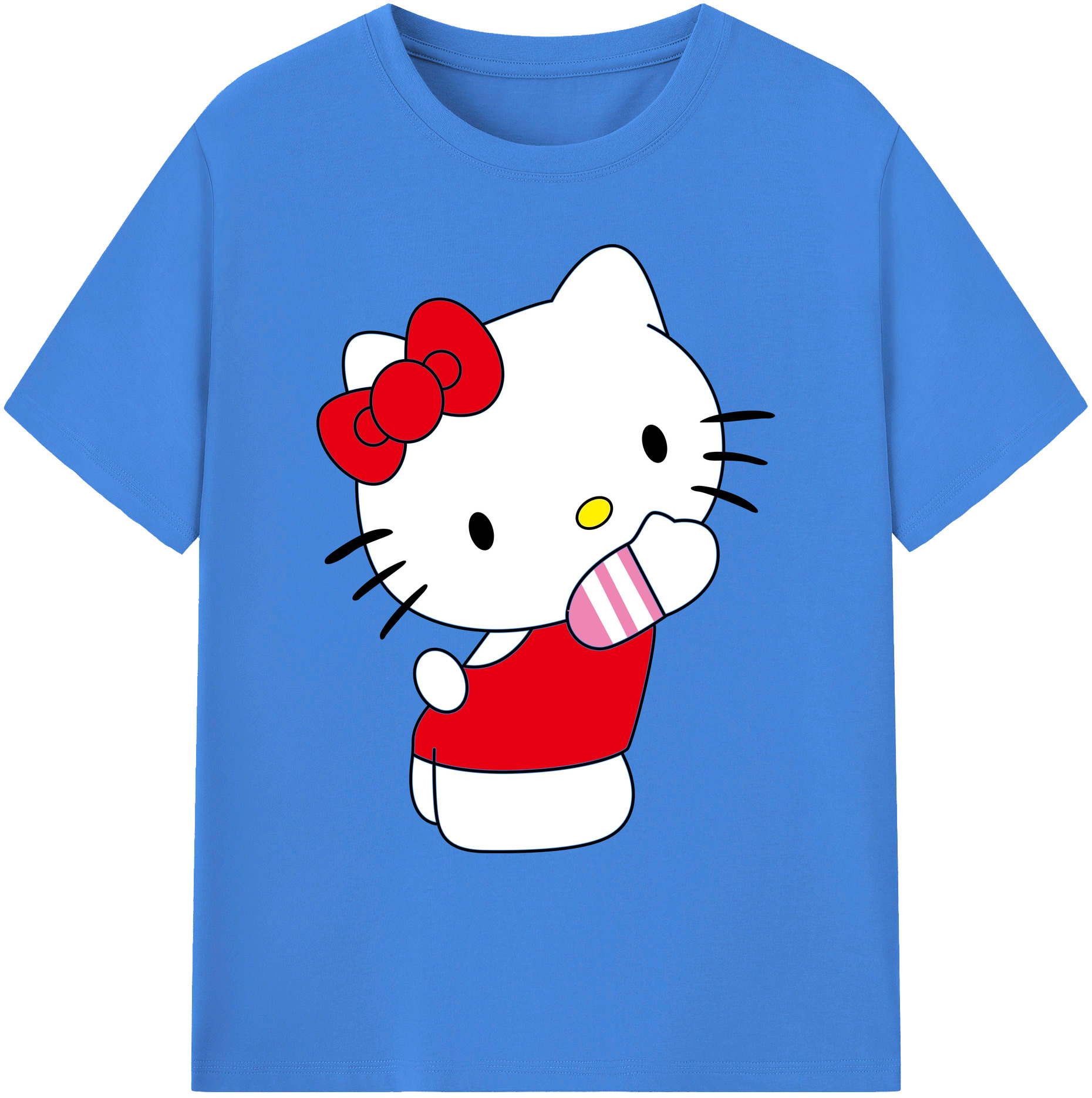 （画像用） Hello Kitty ハローキティ 綿100％ メンズ半袖Tシャツ｜肌触りやわらか＆通気性