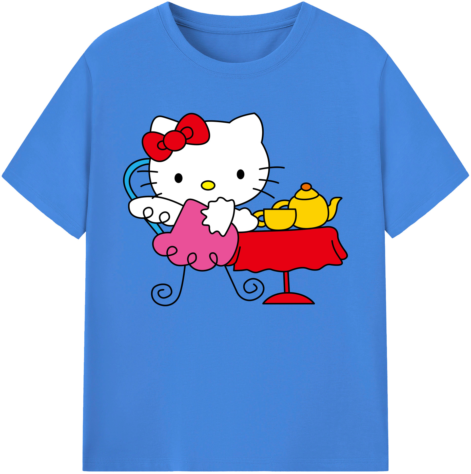 （画像用） Hello Kitty ハローキティ 綿100％ メンズ半袖Tシャツ｜肌触りやわらか＆通気性