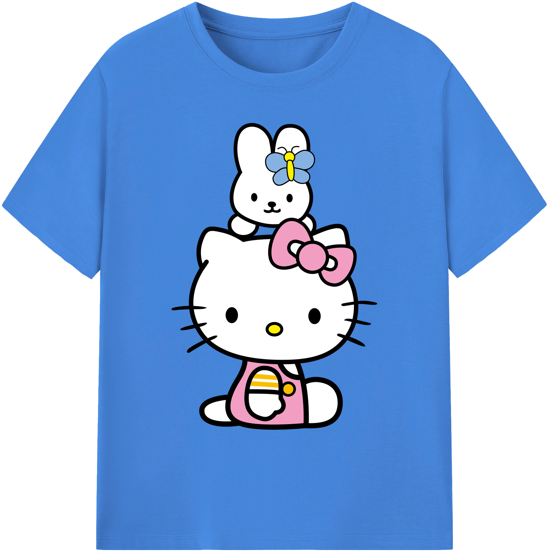 （画像用） Hello Kitty ハローキティ 綿100％ メンズ半袖Tシャツ｜肌触りやわらか＆通気性