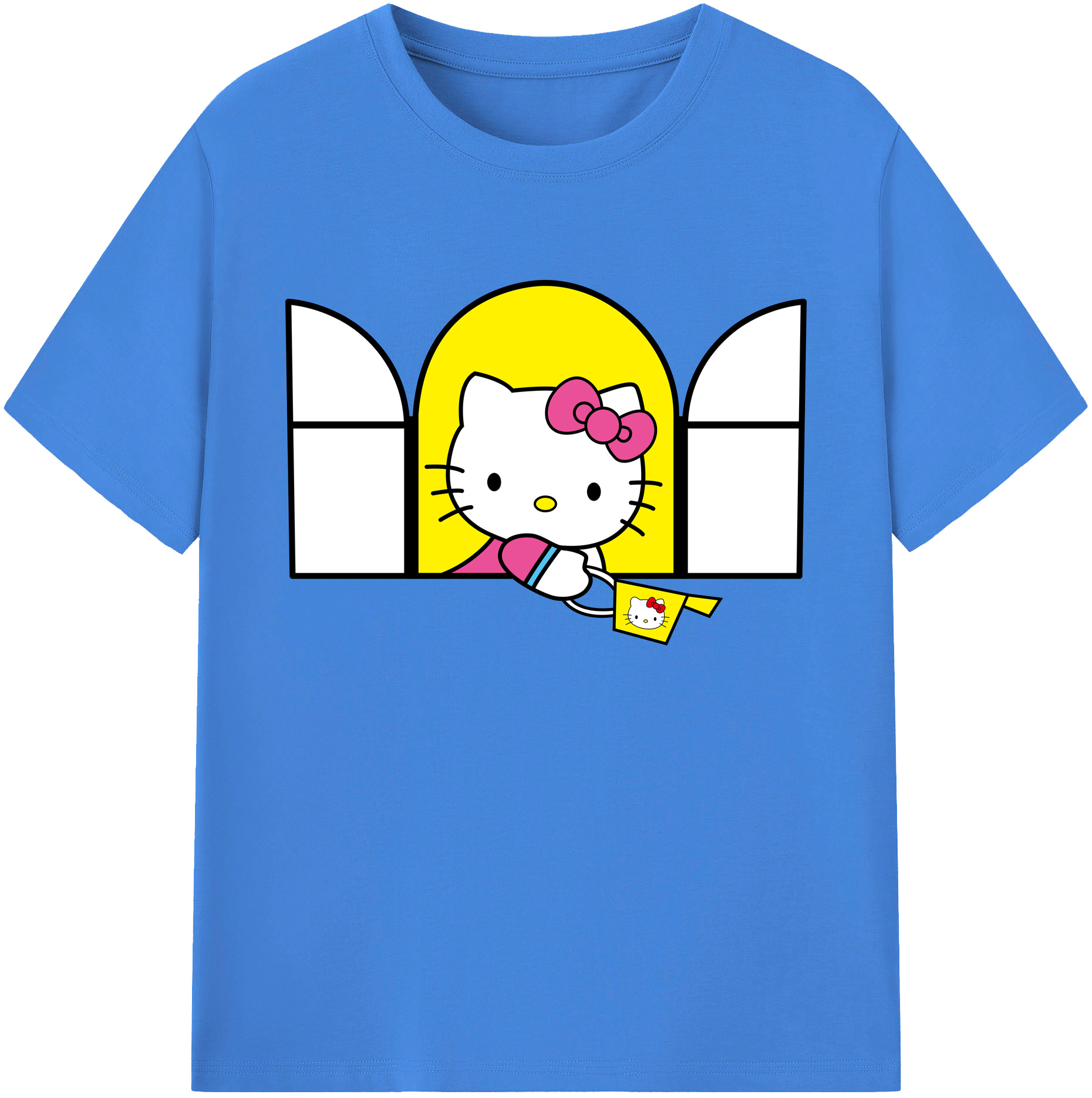 （画像用） Hello Kitty ハローキティ 綿100％ メンズ半袖Tシャツ｜肌触りやわらか＆通気性