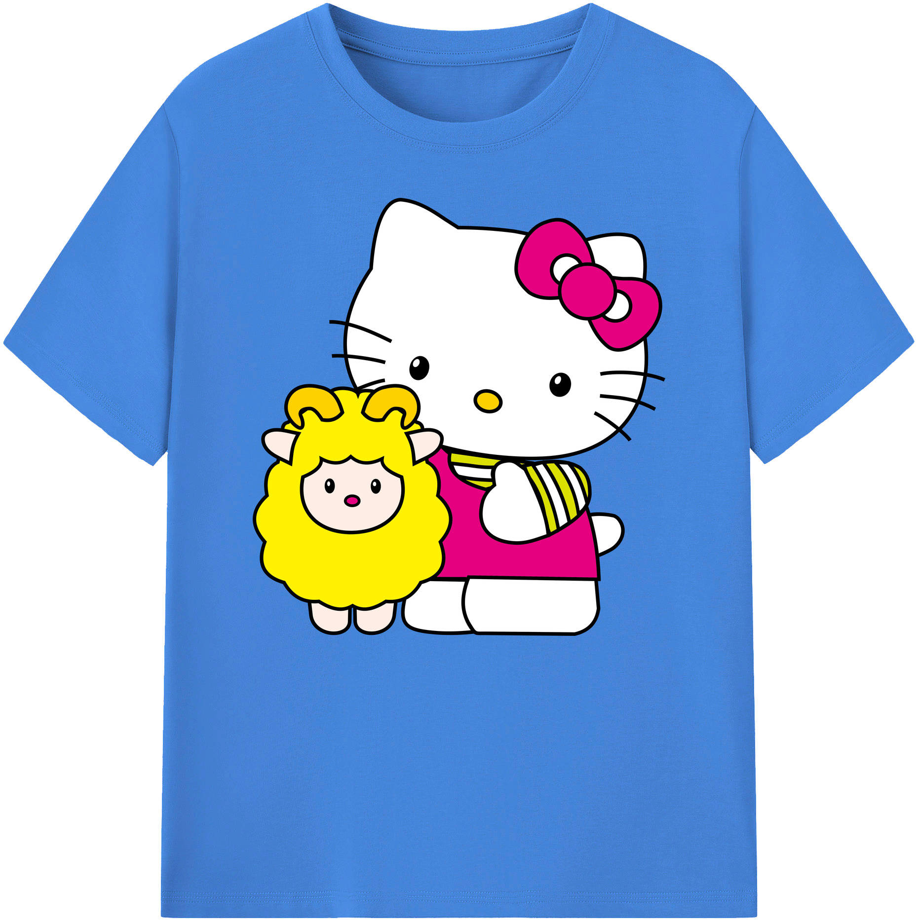 （画像用） Hello Kitty ハローキティ 綿100％ メンズ半袖Tシャツ｜肌触りやわらか＆通気性