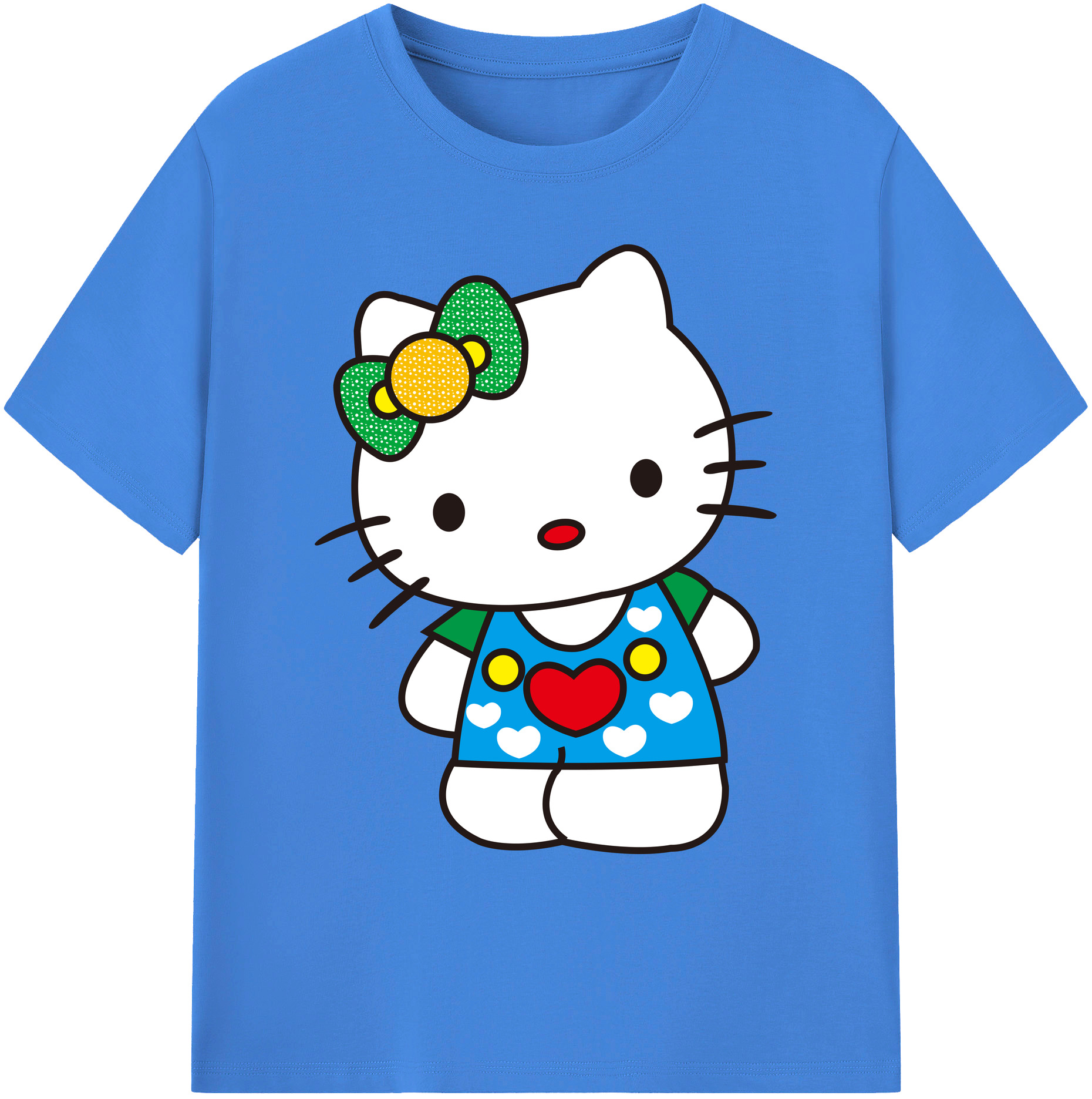 （画像用） Hello Kitty ハローキティ 綿100％ メンズ半袖Tシャツ｜肌触りやわらか＆通気性
