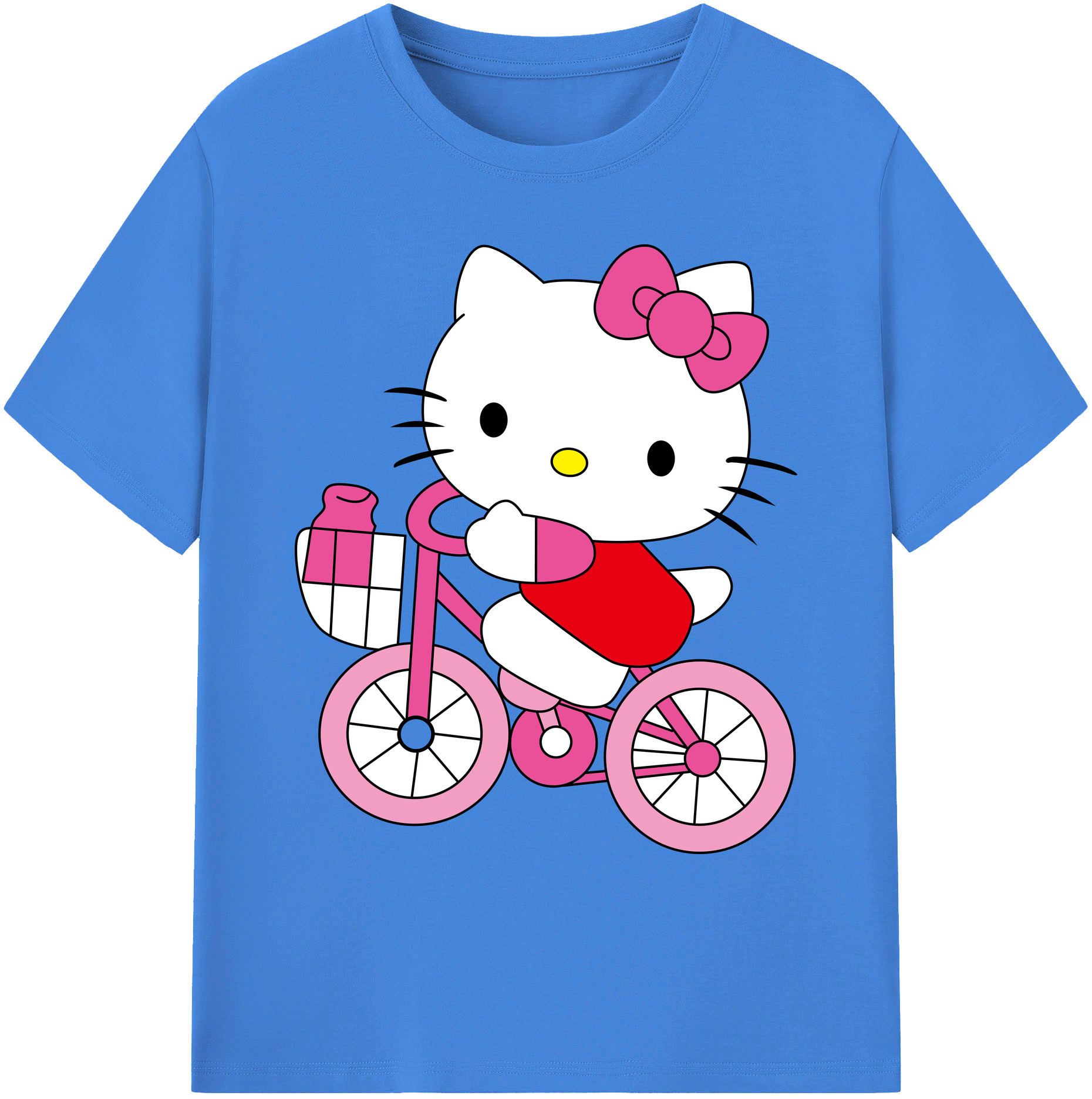 （画像用） Hello Kitty ハローキティ 綿100％ メンズ半袖Tシャツ｜肌触りやわらか＆通気性