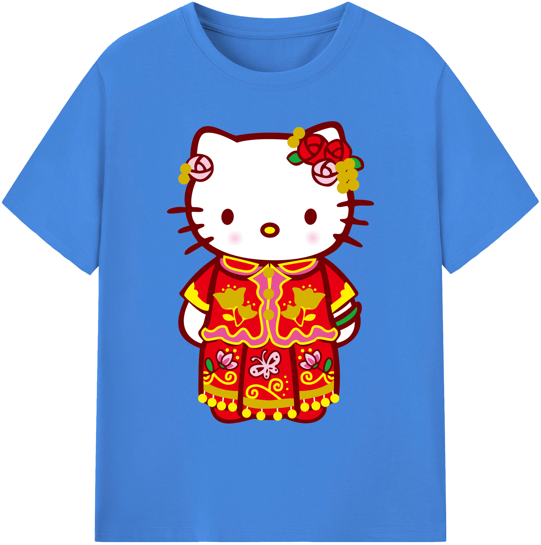 （画像用） Hello Kitty ハローキティ 綿100％ メンズ半袖Tシャツ｜肌触りやわらか＆通気性