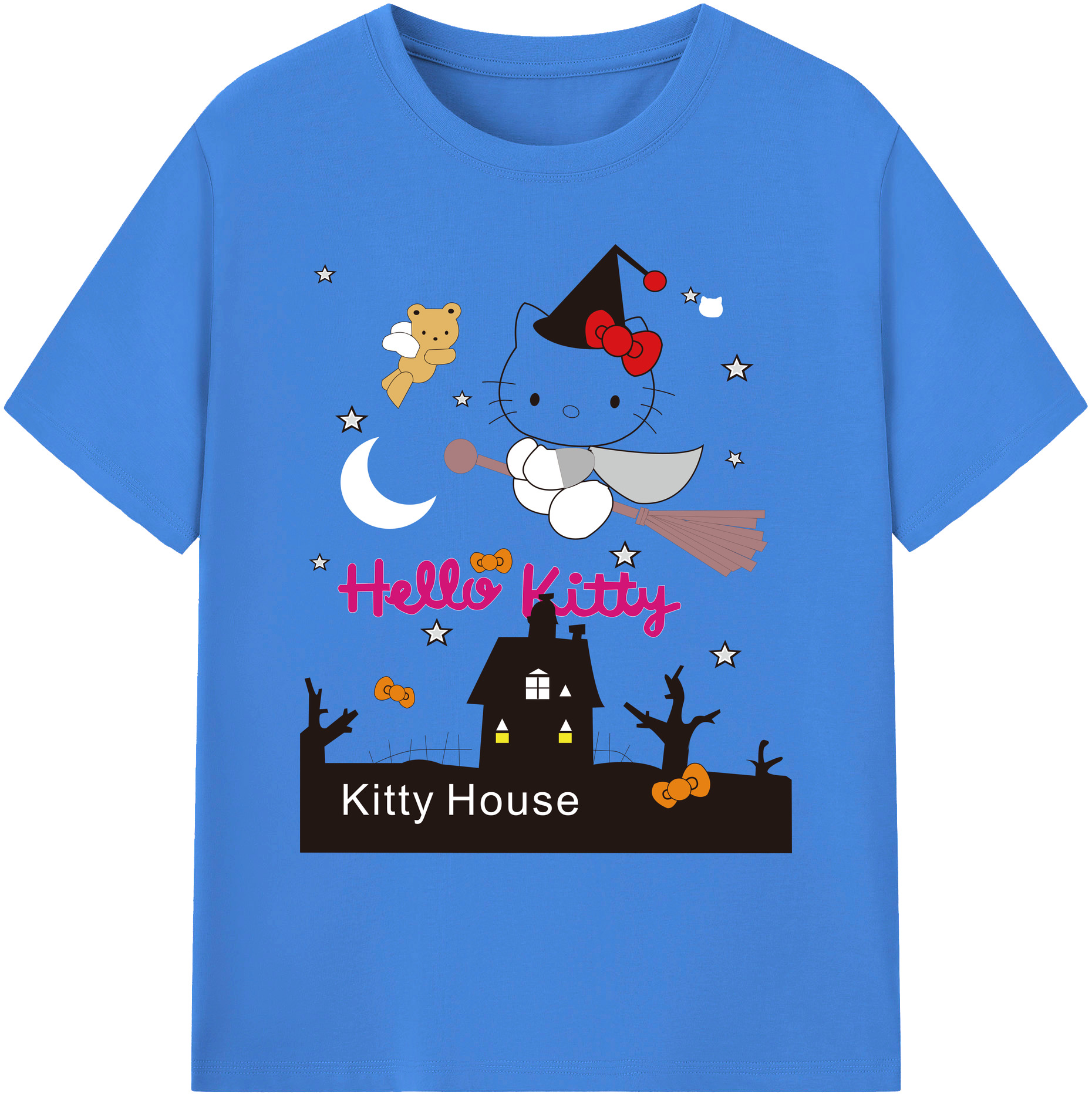 （画像用） Hello Kitty ハローキティ 綿100％ メンズ半袖Tシャツ｜肌触りやわらか＆通気性