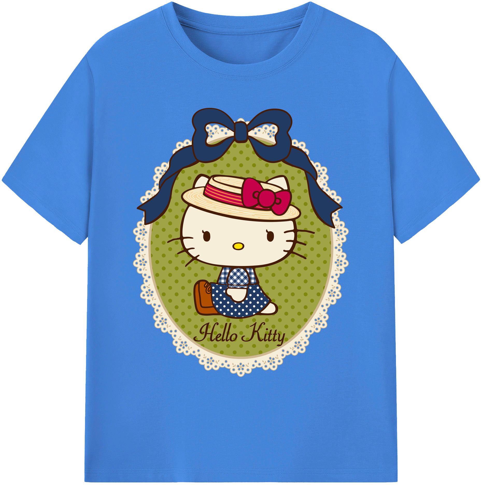 （画像用） Hello Kitty ハローキティ 綿100％ メンズ半袖Tシャツ｜肌触りやわらか＆通気性