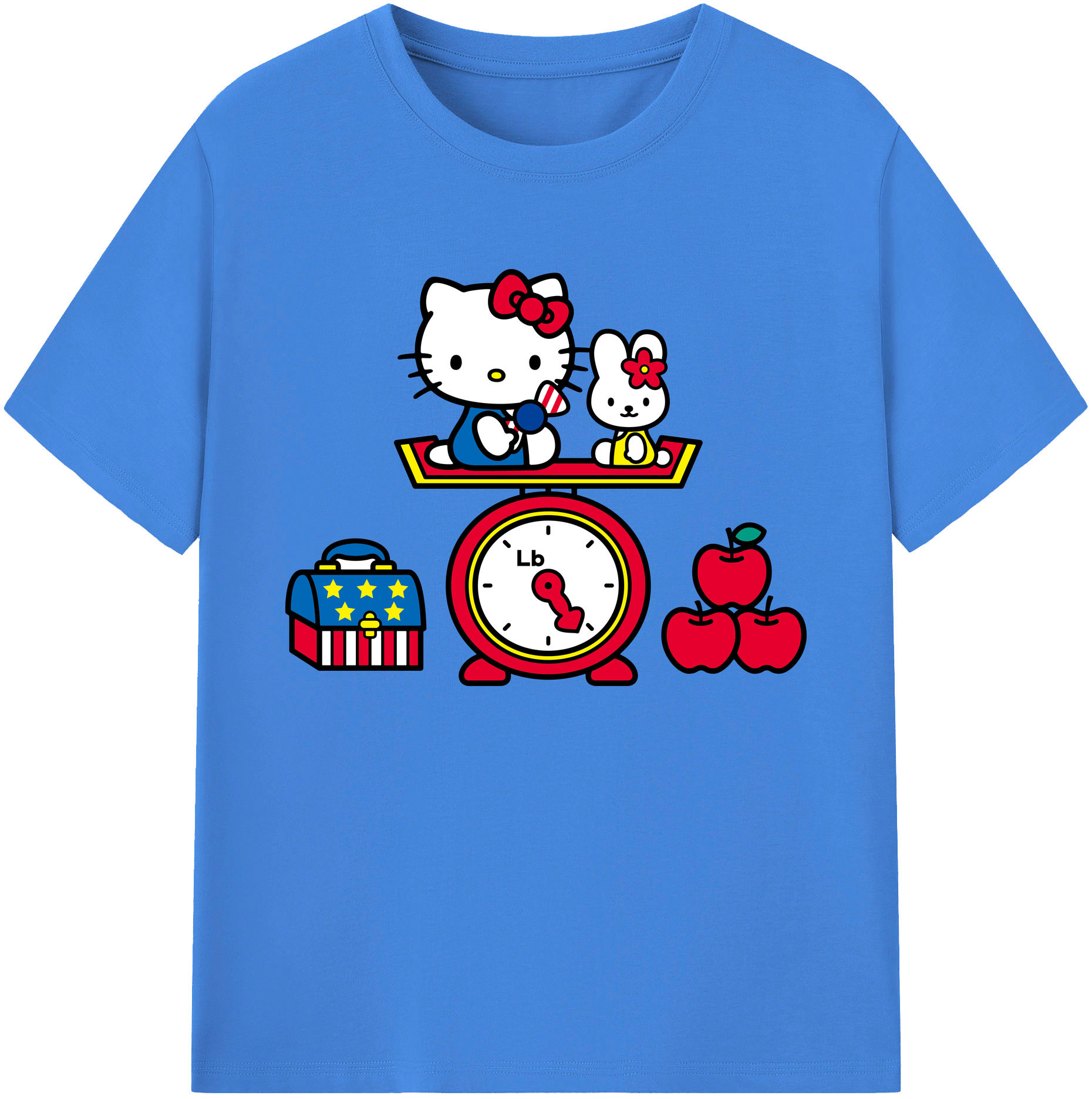 （画像用） Hello Kitty ハローキティ 綿100％ メンズ半袖Tシャツ｜肌触りやわらか＆通気性