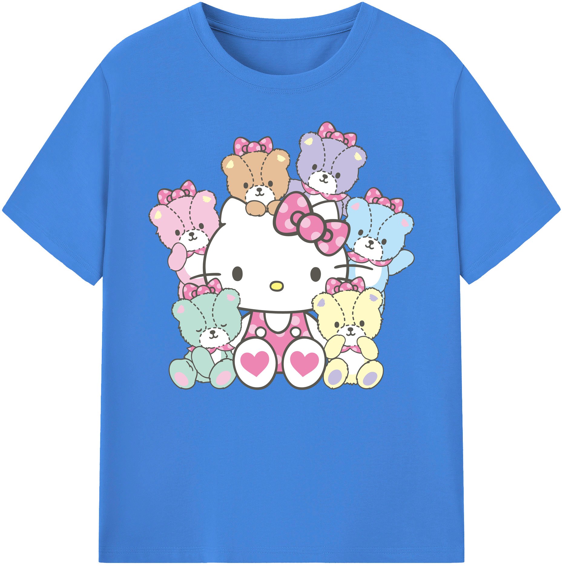 （画像用） Hello Kitty ハローキティ 綿100％ メンズ半袖Tシャツ｜肌触りやわらか＆通気性
