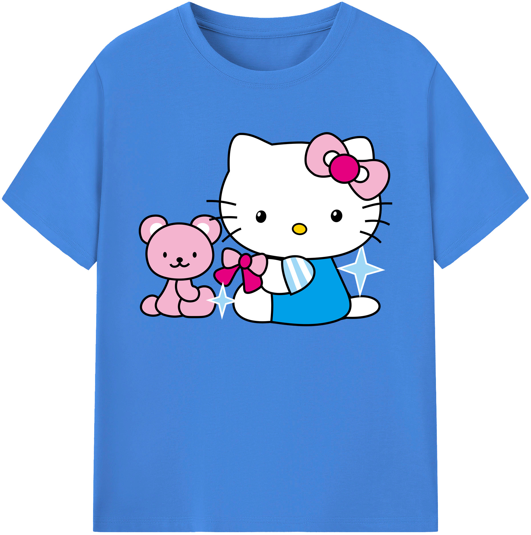 （画像用） Hello Kitty ハローキティ 綿100％ メンズ半袖Tシャツ｜肌触りやわらか＆通気性