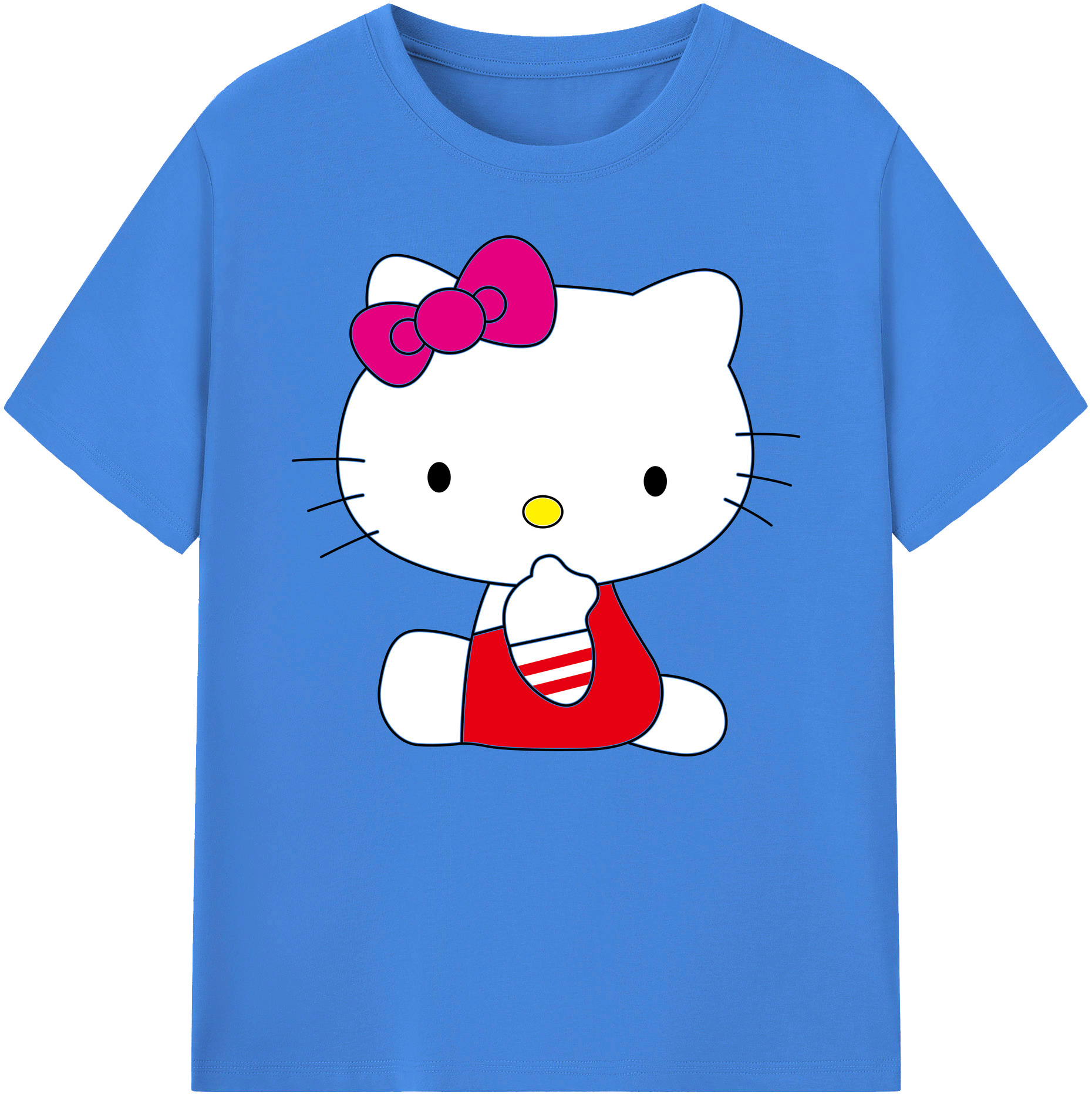 （画像用） Hello Kitty ハローキティ 綿100％ メンズ半袖Tシャツ｜肌触りやわらか＆通気性