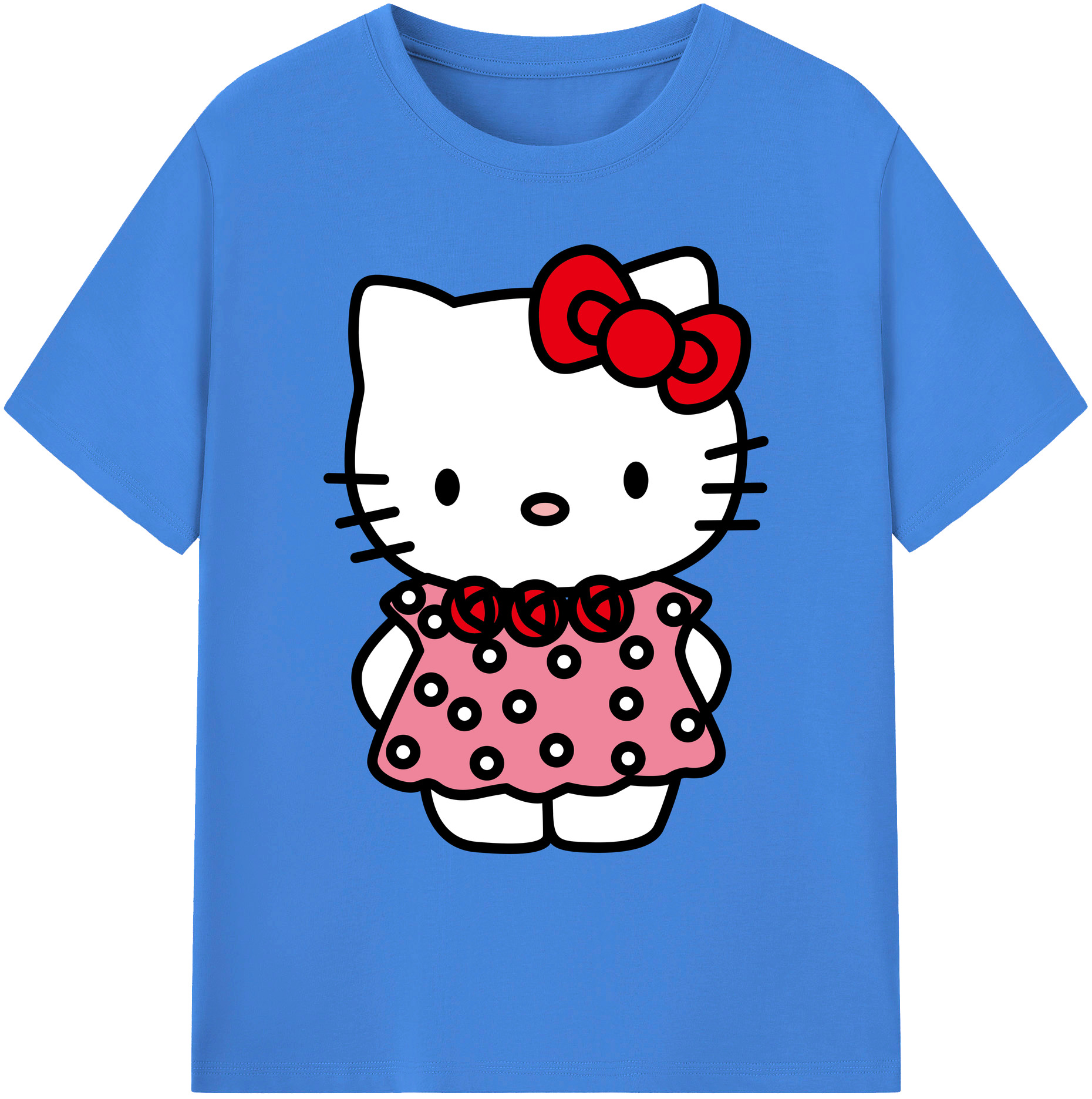（画像用） Hello Kitty ハローキティ 綿100％ メンズ半袖Tシャツ｜肌触りやわらか＆通気性