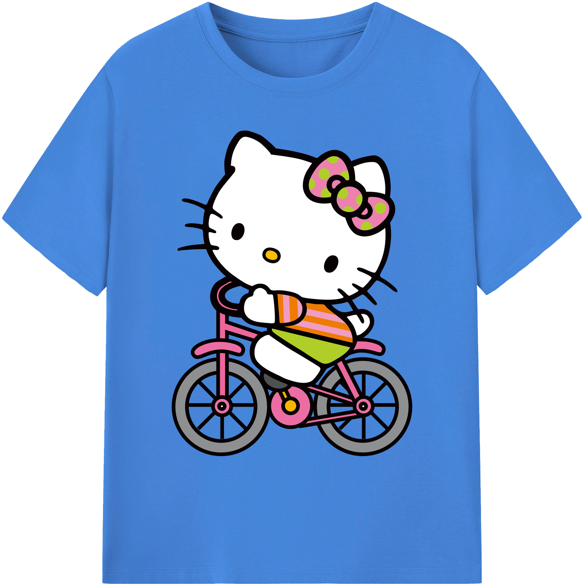 （画像用） Hello Kitty ハローキティ 綿100％ メンズ半袖Tシャツ｜肌触りやわらか＆通気性